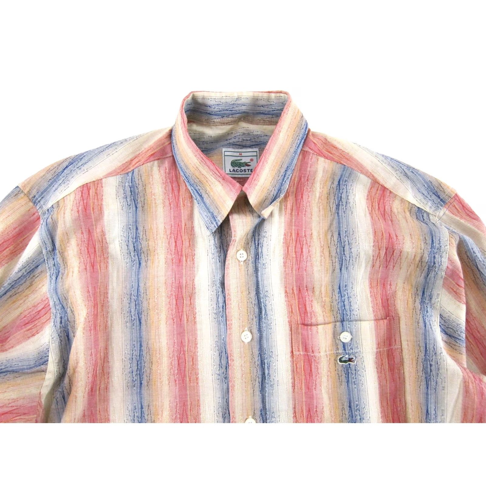 Lacoste LACOSTE Pink Blue Stripe Button-Up Shirt Men M Size US M / EU 48-50 / 2 - 3 Thumbnail