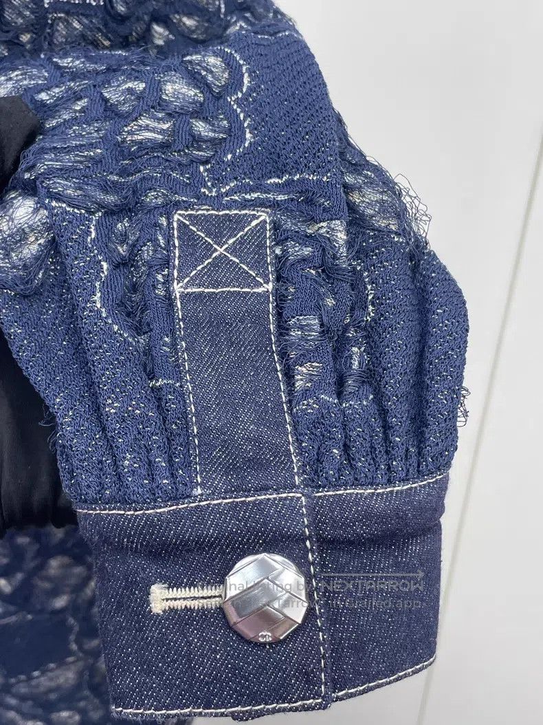 Chanel Chanel Heavy industry lace camelia denim stitching jacket Size XS / US 0-2 / IT 36-38 - 3 Thumbnail
