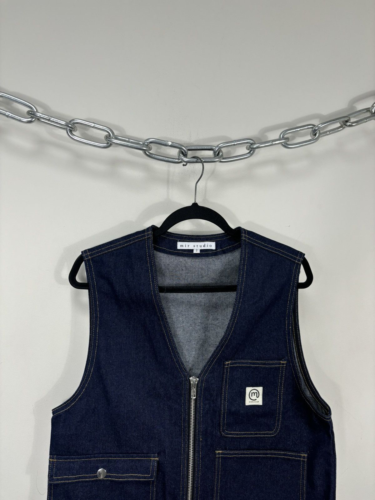 Other Mir Studio Workshop Y2K Navy Blue Hype Denim Vest Jacket Size US S / EU 44-46 / 1 - 4 Thumbnail