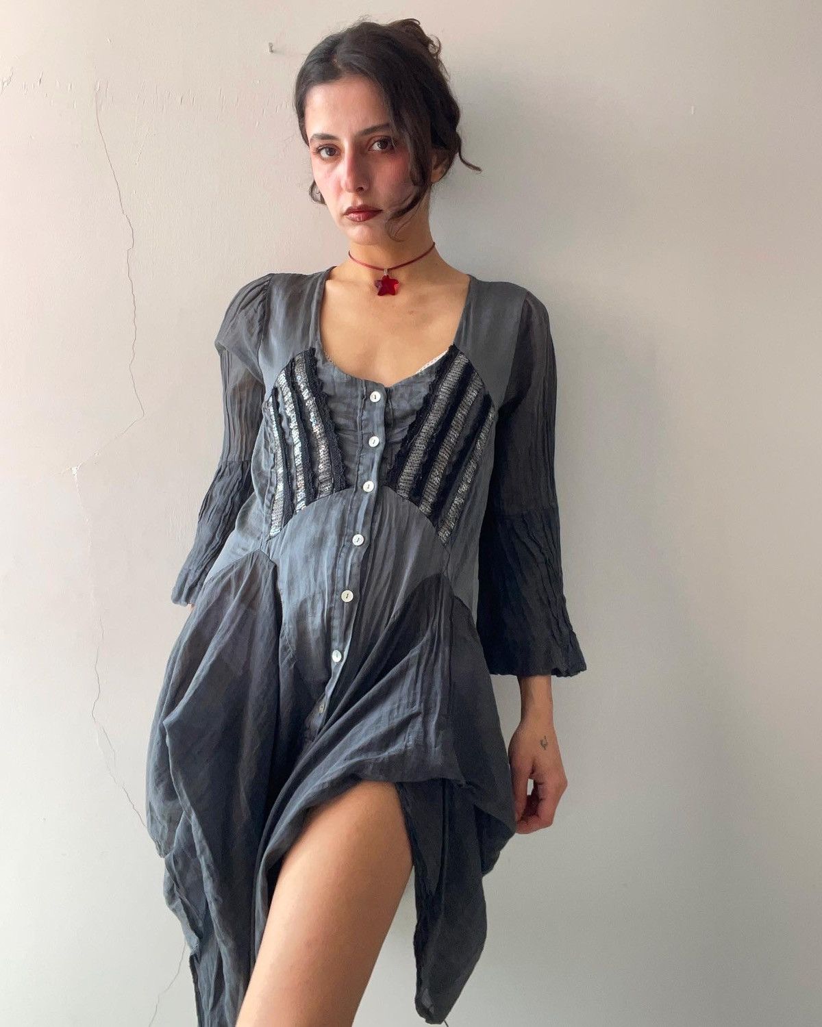 Vintage Italian silk dress Size S / US 4 / IT 40 - 2 Thumbnail