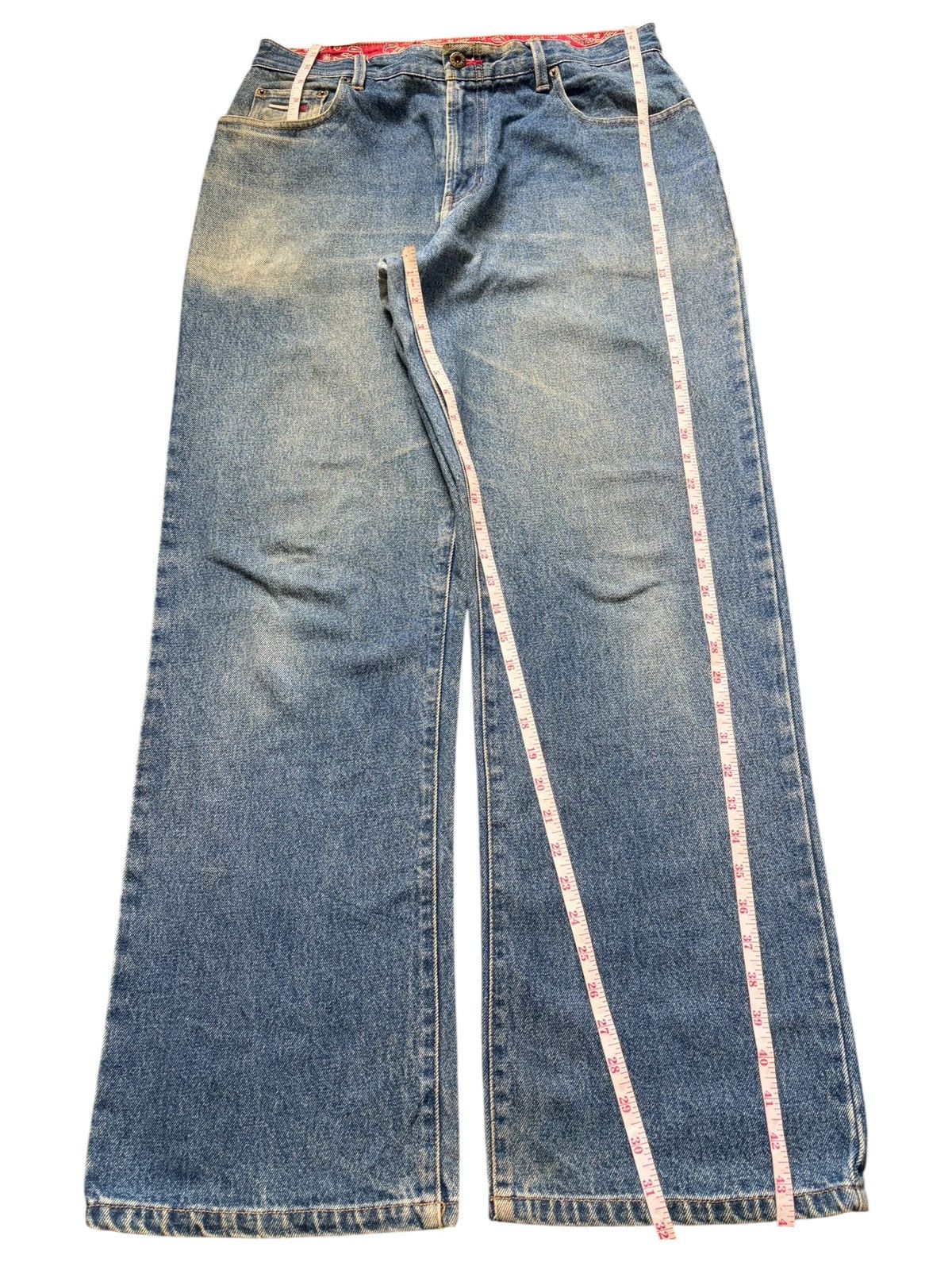 Tommy Jeans Vintage Tommy Paisley Bandana Pocket Baggy Jeans Size US 33 - 6 Thumbnail