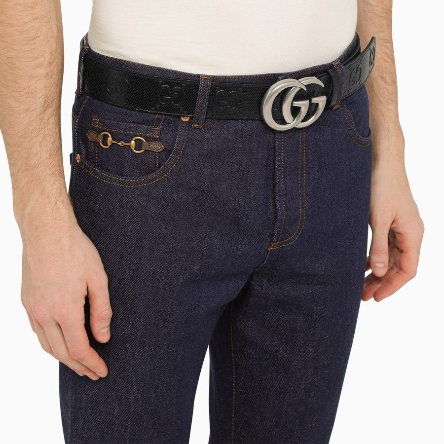 Gucci o1d2blof0525 Size: 100 / GG Leather Belt in Black Size 40 - 2 Thumbnail