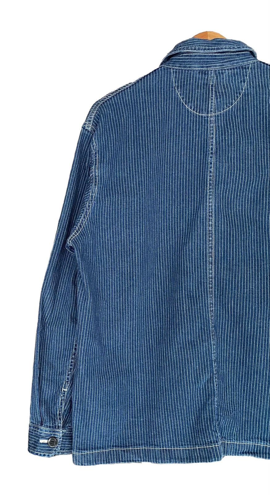 Uniqlo Rare UNIQLO Wabash Stripes Chore Denim Jacket sz M Size US M / EU 48-50 / 2 - 9 Thumbnail