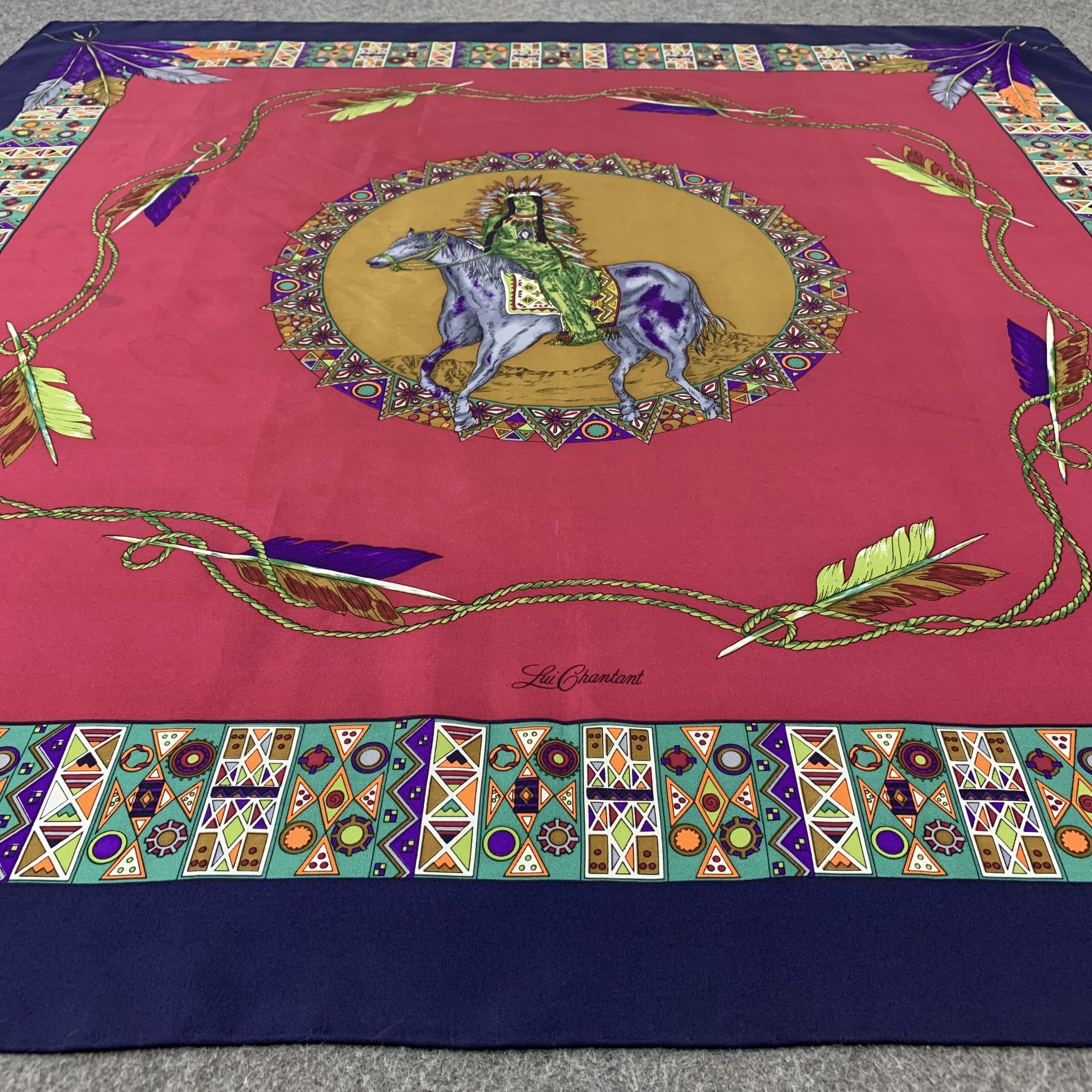 Vintage Lui Chantant silk scarf square foulards A5553 Size ONE SIZE - 7 Thumbnail