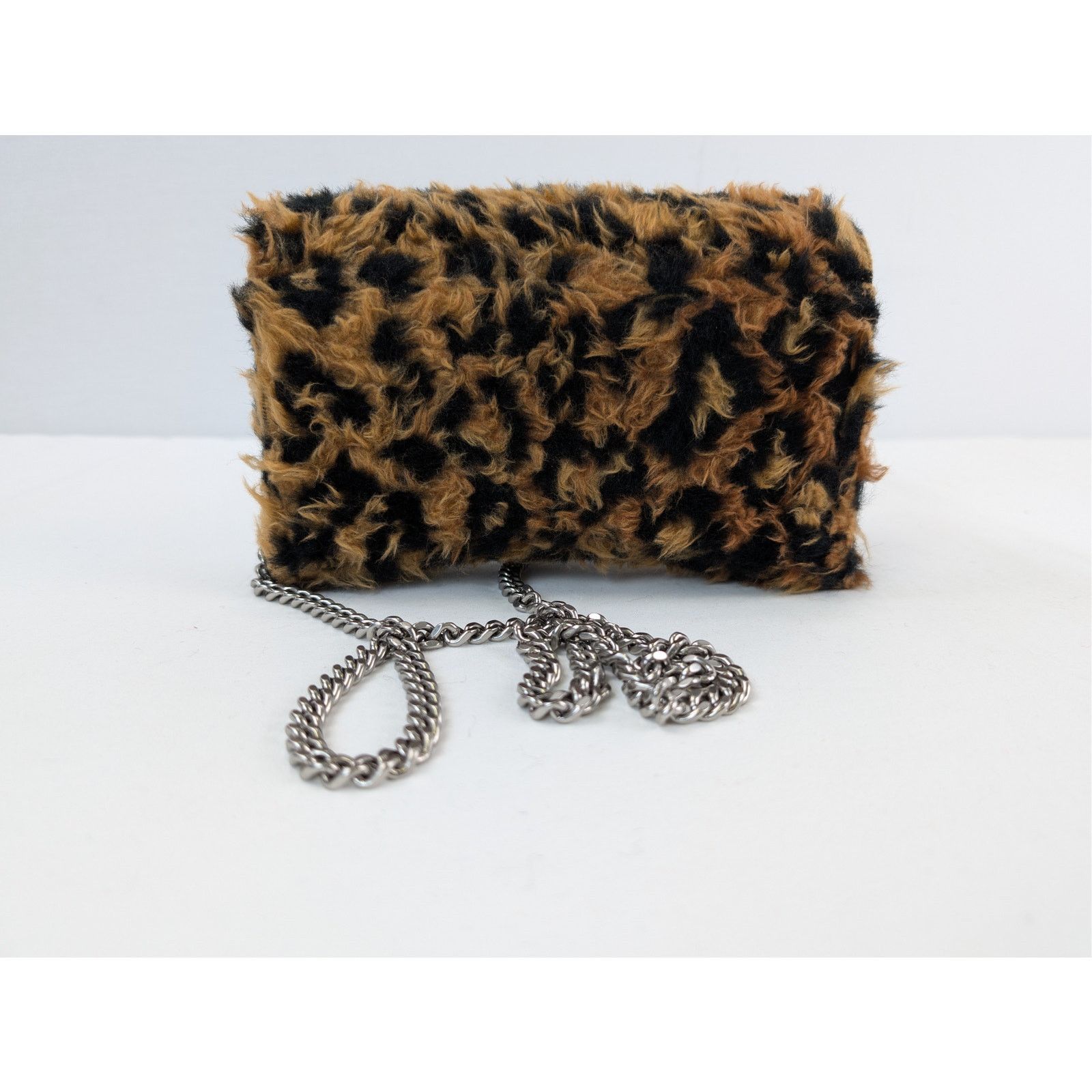 Balenciaga o1rshd1 Size: OS / Furry Leopard Wallet on Chain in Black Size ONE SIZE - 9 Thumbnail