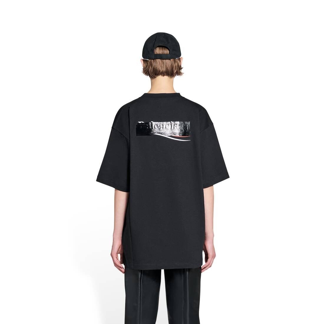Balenciaga o1srvl11e0425 Gaffer T-Shirt Large Fit in Black Size XS / US 0-2 / IT 36-38 - 4 Thumbnail