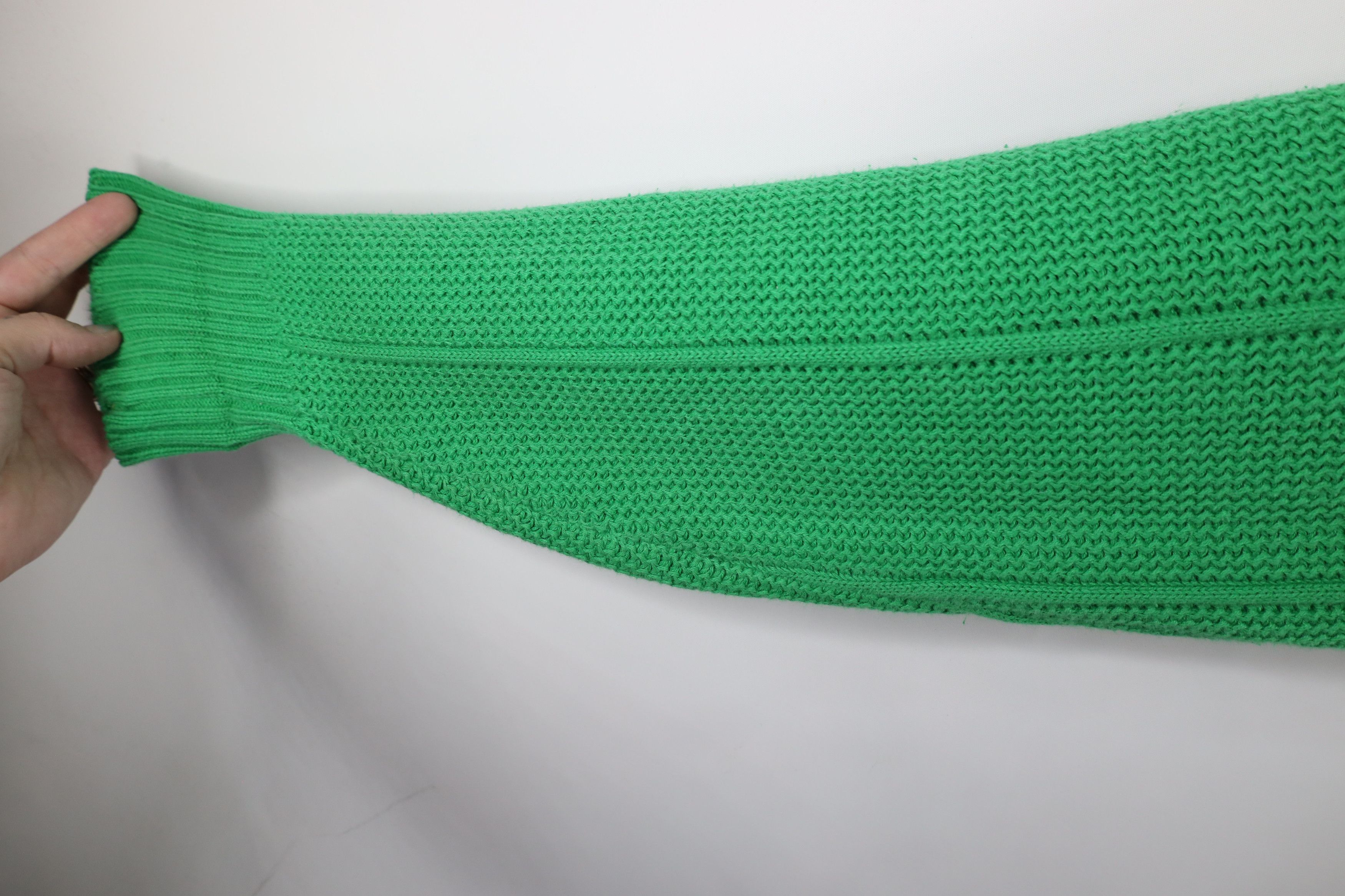 Vintage Vintage 90s Streetwear Heavyweight Cotton Knit Sweater Green Size US M / EU 48-50 / 2 - 6 Thumbnail