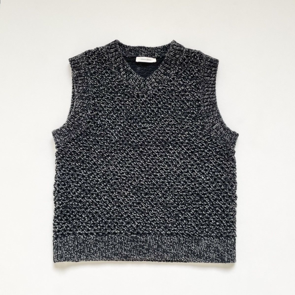 Craig Green Sample Textured Black Wool Sweater Vest Size US M / EU 48-50 / 2 - 1 Thumbnail