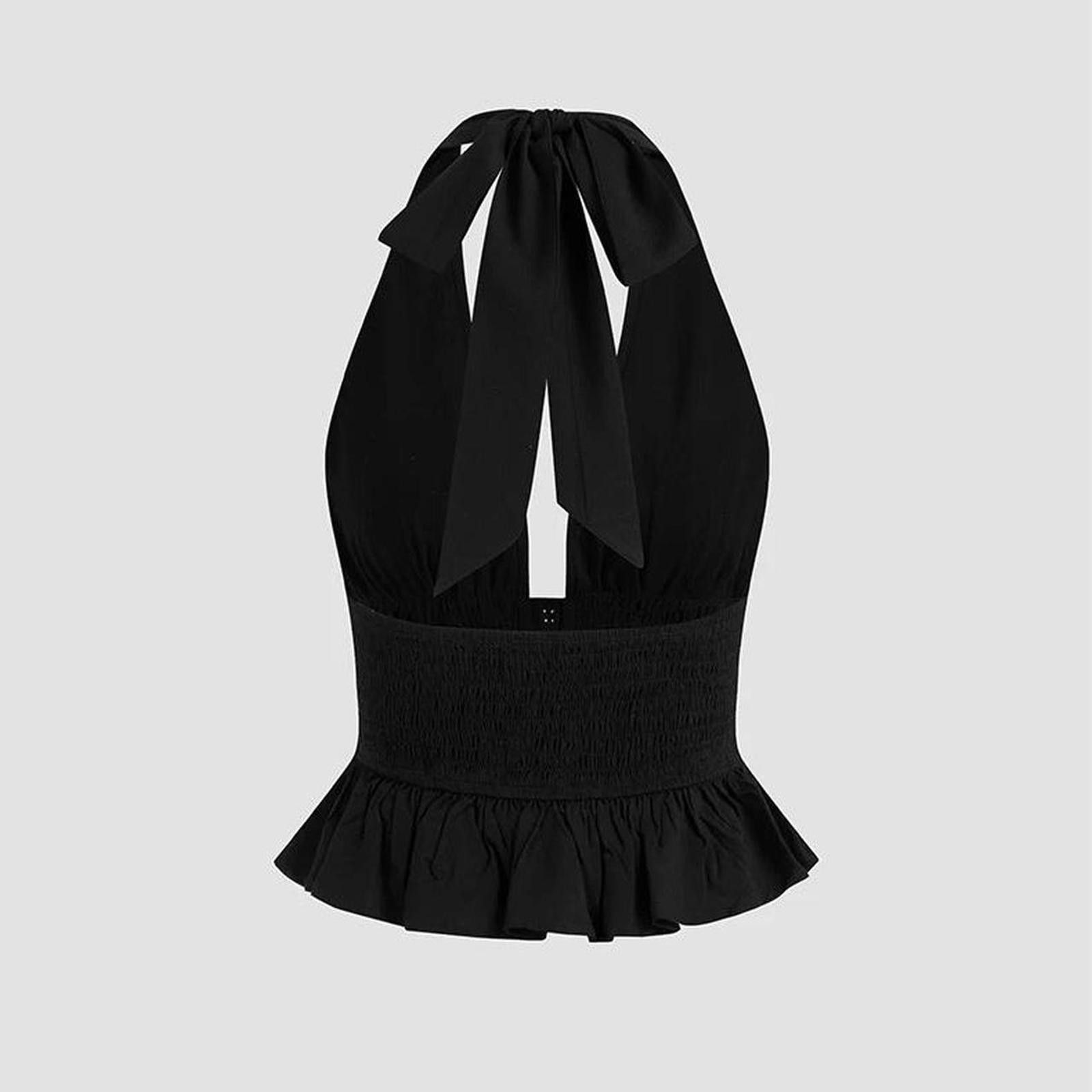 Cider Cider Halter neckline rivet ruffle hem crop tank top Size L Size L / US 10 / IT 46 - 5 Thumbnail