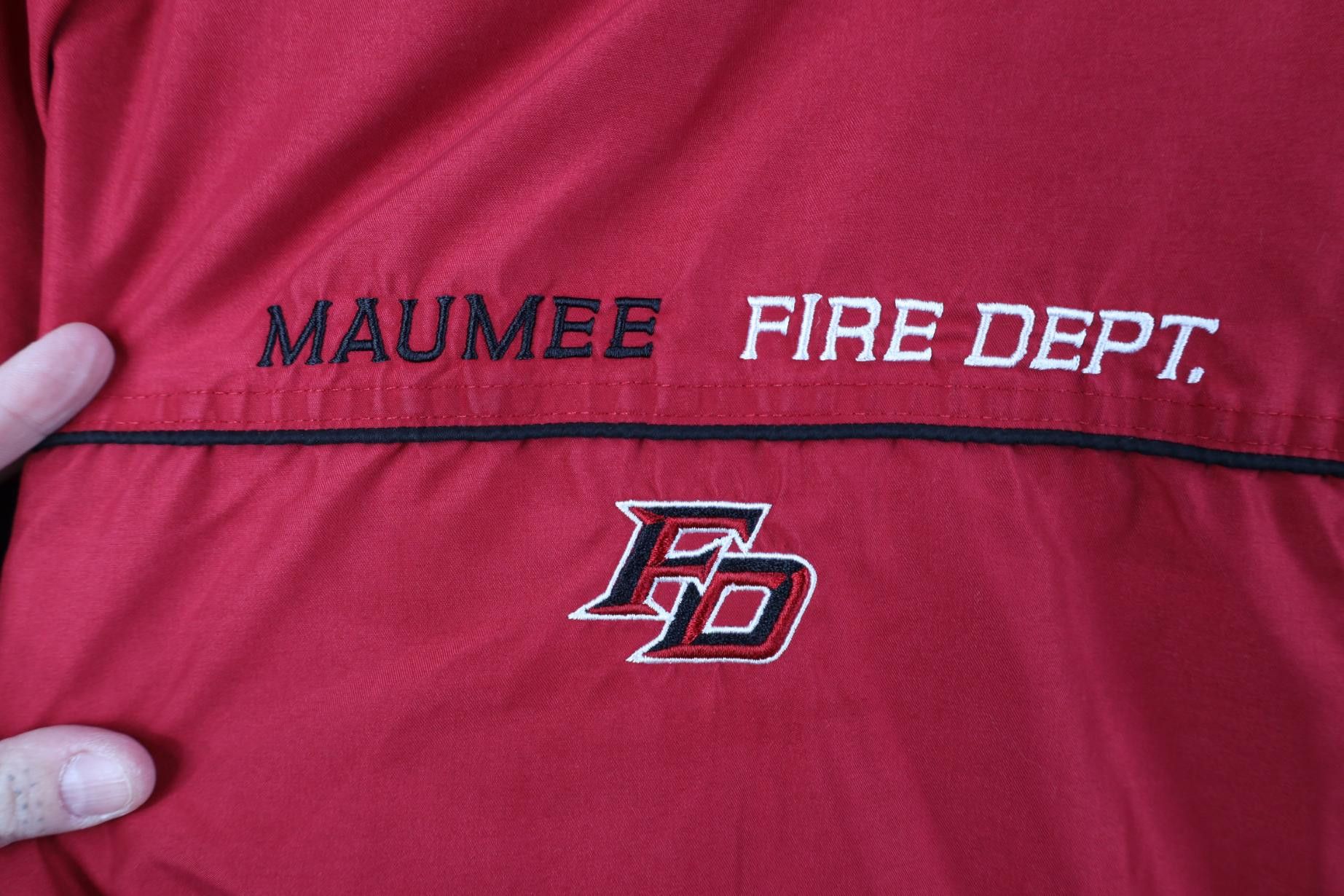 Vintage Vintage Fire Department Pullover Windbreaker Jacket Red Size US XL / EU 56 / 4 - 4 Thumbnail