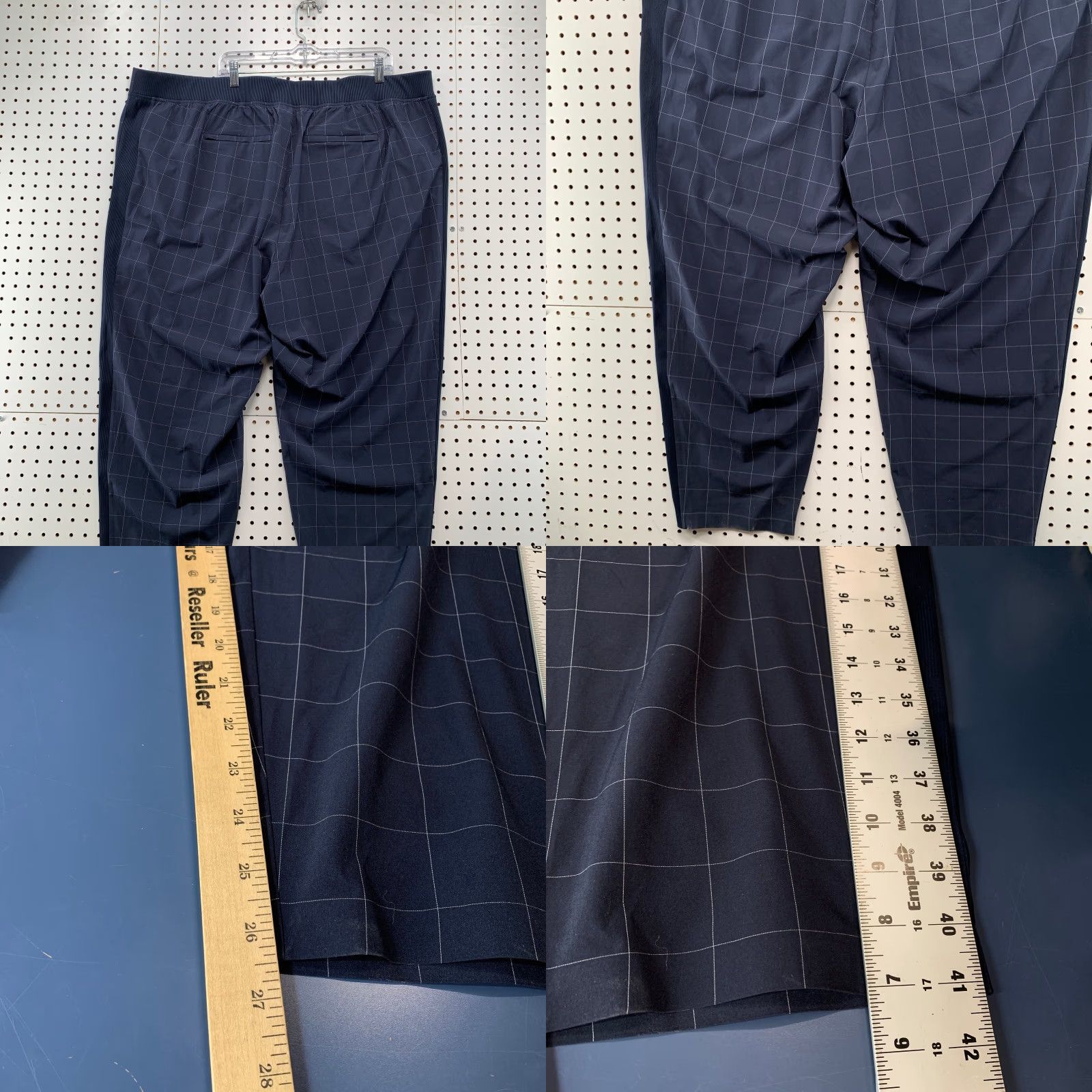 Athleta Athleta Brooklyn Ankle Pant Womens 26 Navy Textured Check 51x26.5 Size 26" / US 2 / IT 38 - 8 Thumbnail