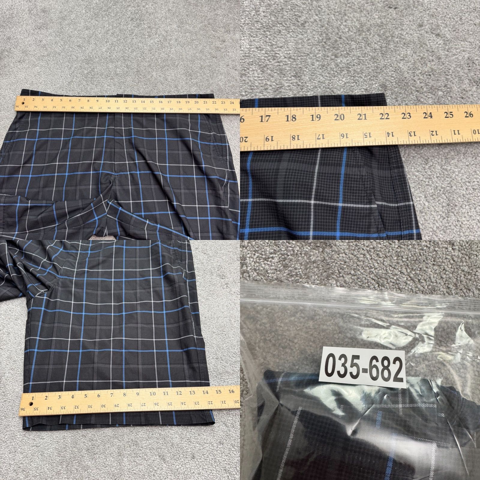 Vintage Kirkland Signature Performance Shorts Mens 44 Black Blue Plaid Outdoor Chino Casual Mens 44 Plaid Outdoor Size US 44 / EU 60 - 8 Thumbnail