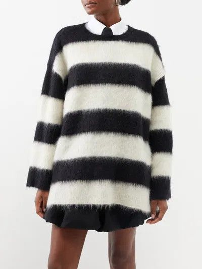 Valentino o1y0326 Crewneck Sweater in Ivory/Black Size XXS / US 00 / IT 34 - 1 Thumbnail