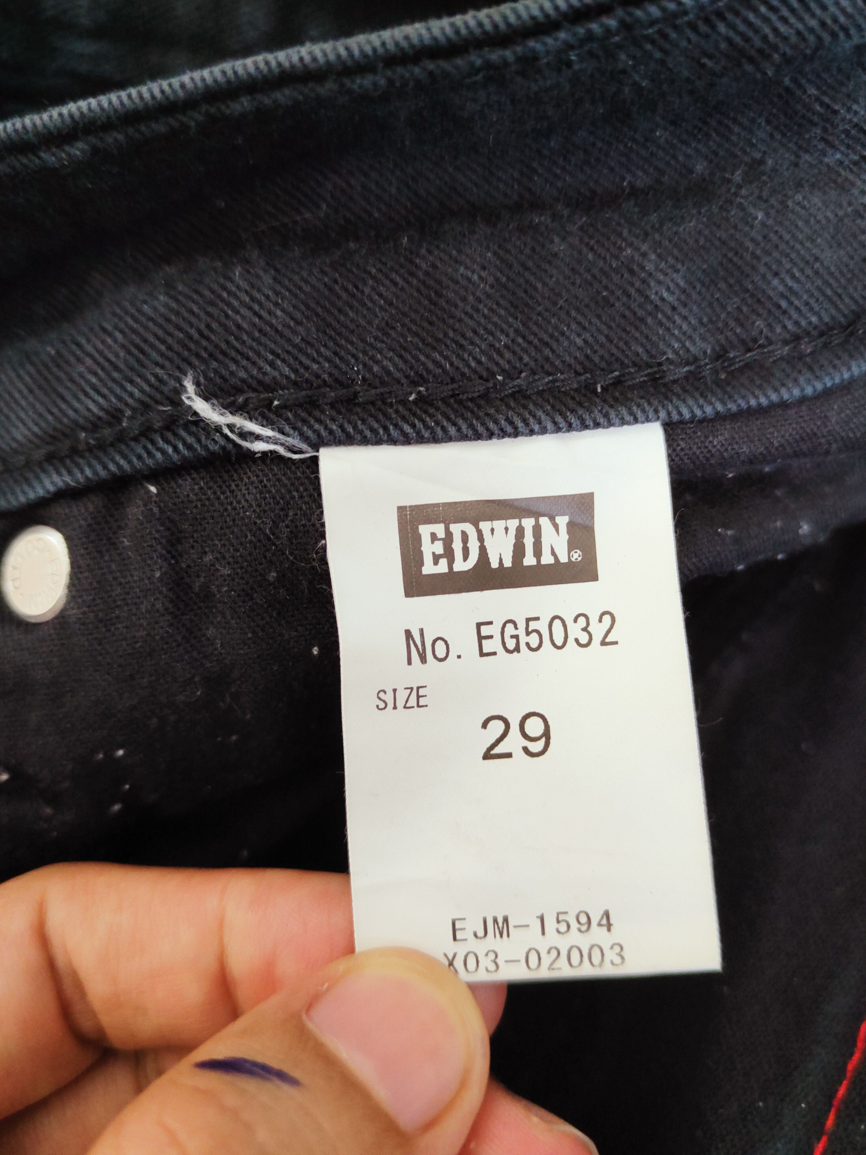 Edwin Edwin Black Distressed Ripped Jeans #S2763 Size US 29 - 16 Thumbnail