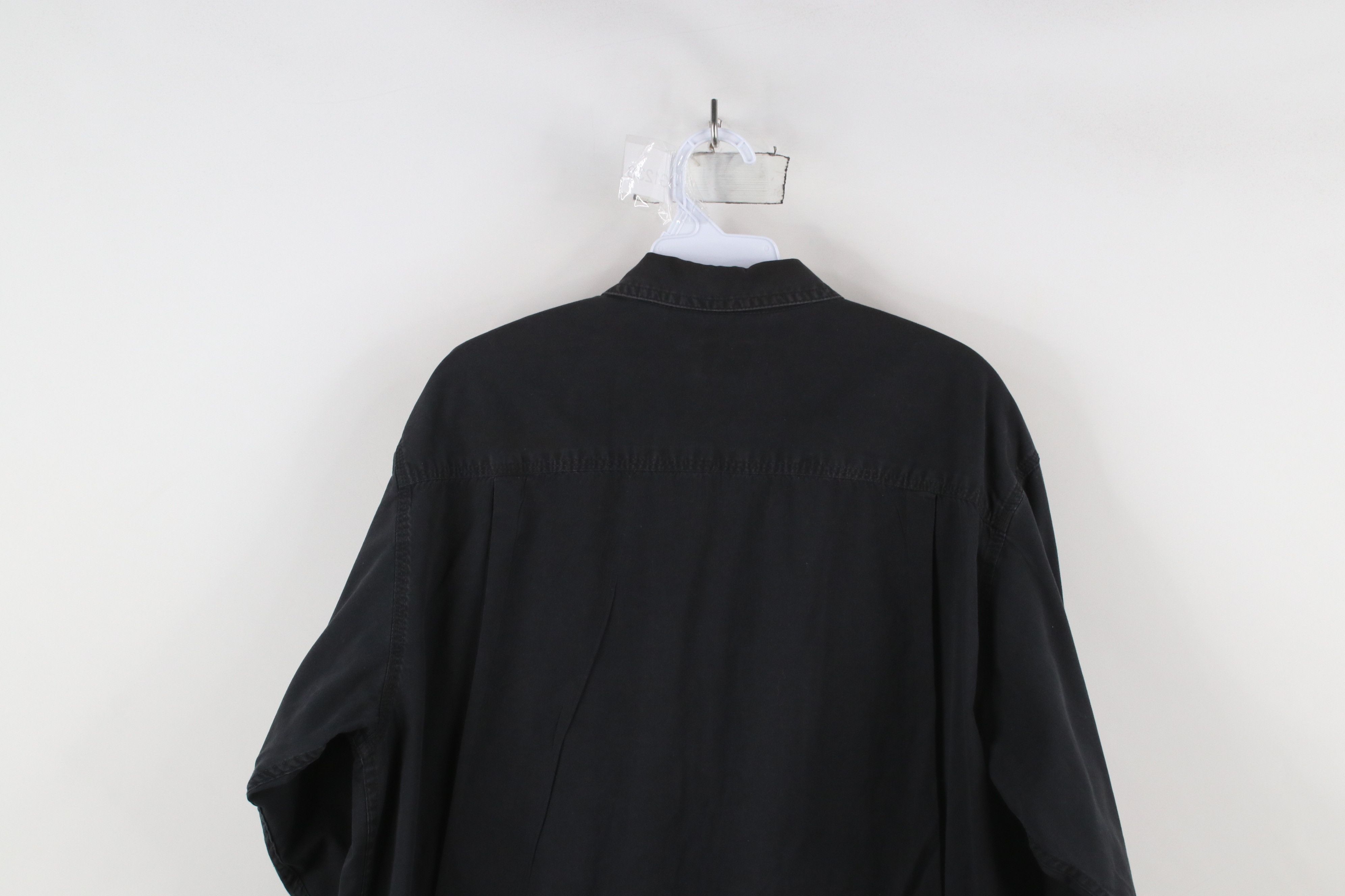 Calvin Klein × Vintage Vintage 90s Calvin Klein Spell Baggy Fit Button Shirt Black Size US M / EU 48-50 / 2 - 12 Thumbnail