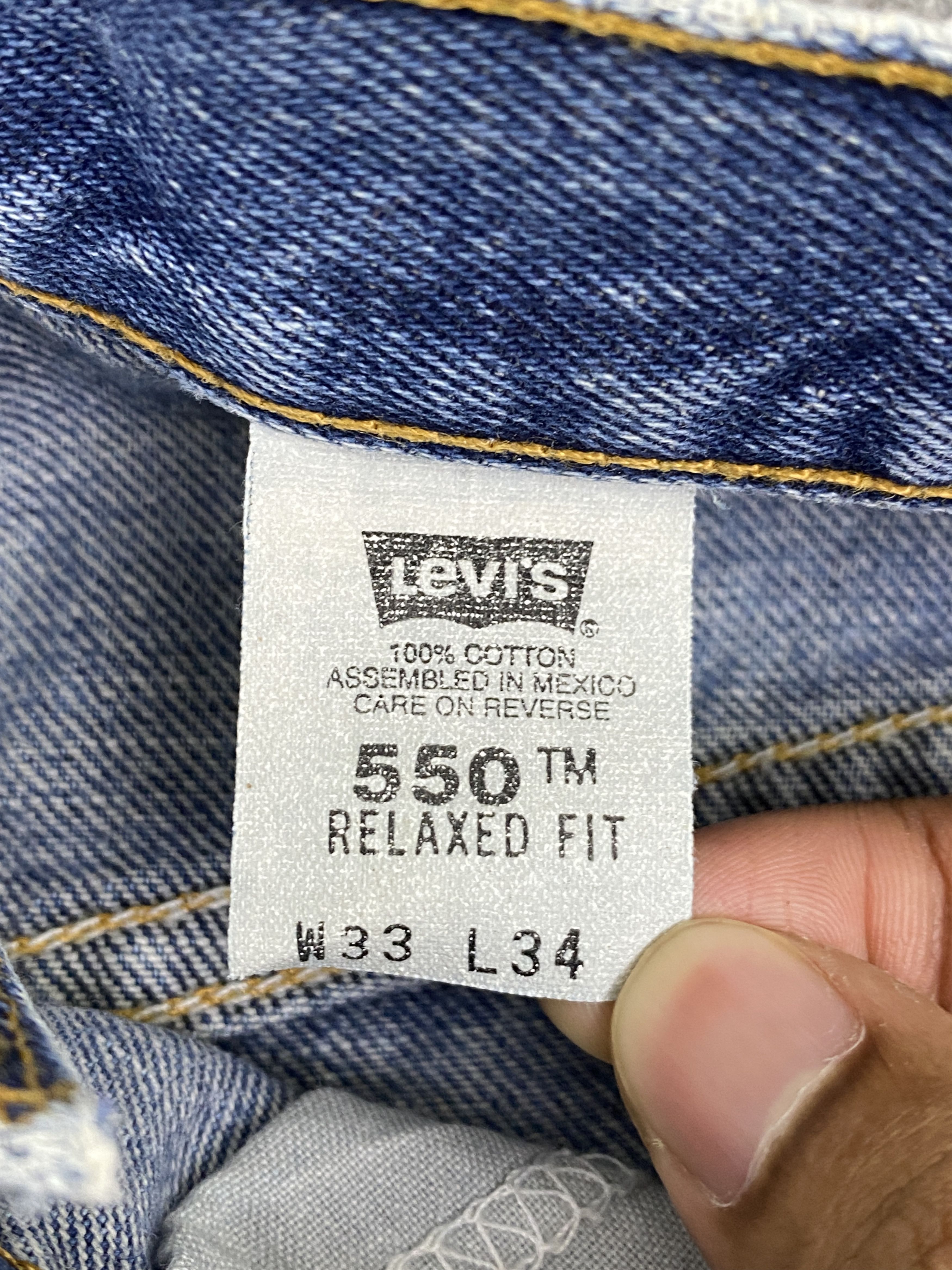 Levi's Vintage 90s Levis 550 Relaxed Fit Faded Blue Jeans DP2716 Size US 32 / EU 48 - 7 Thumbnail