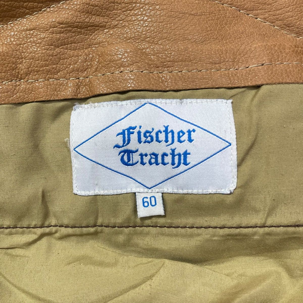 Vintage Vintage German Lederhosen Leather Butcher Brown Embroidered Size US 43 - 3 Thumbnail