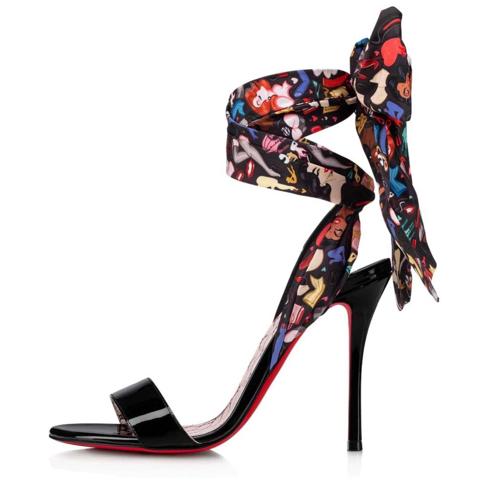 Christian Louboutin Fetish Du Desert 100 Black Lace Up Tie Sandal Heel Pump 40 Size US 10 / IT 40 - 3 Thumbnail