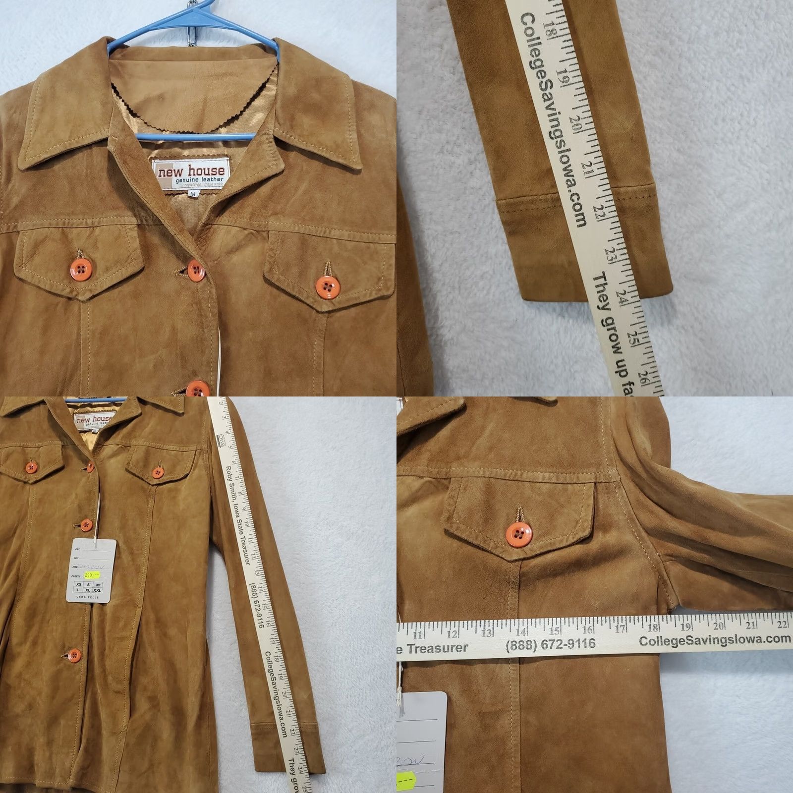 Vera Pelle VINTAGE Vera Pelle Brown Suede Italian Leather Jacket Boho Hippie Size M Women Regular Jacket Size M / US 6-8 / IT 42-44 - 8 Thumbnail