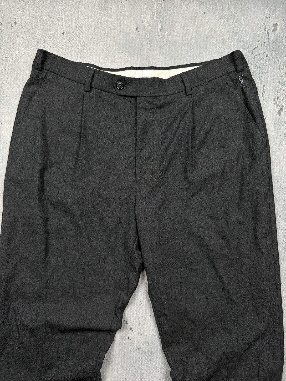 Yves Saint Laurent Vintage Wool Yves Saint Laurent Suit Pants YSL Embroidered Size 44R - 6 Thumbnail