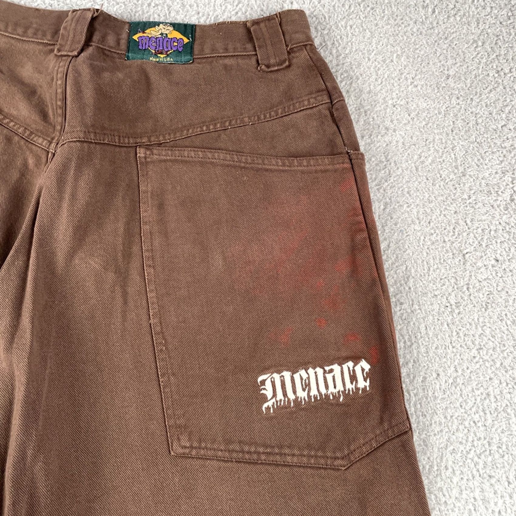 Vintage VINTAGE Menace Denim Jeans 38x29 Wide-Leg Regular Fit Blue 90s USA Graffiti Skater Baggy Men's Jeans Size US 38 / EU 54 - 3 Thumbnail
