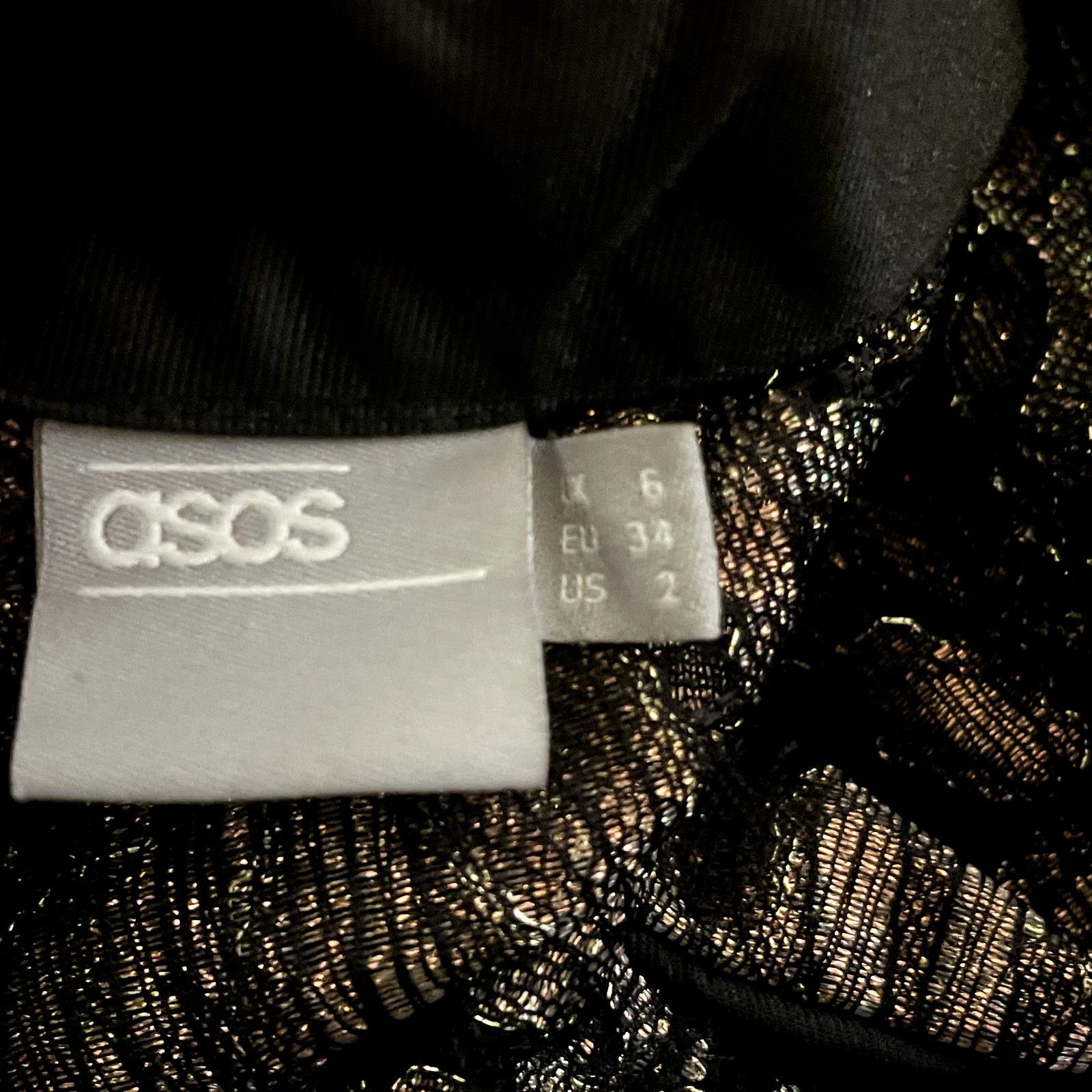 Asos ASOS Black Sheer Lace Metallic Open Back Romper Size 2 Size 26" / US 2 / IT 38 - 7 Thumbnail