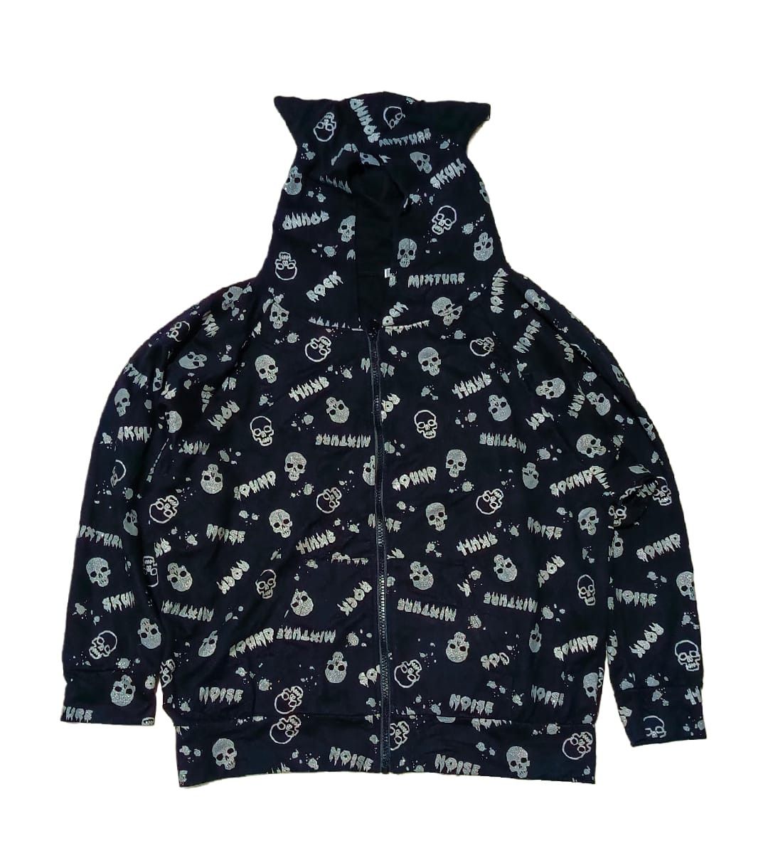 image of Beauty Beast x Hysteric Glamour Ear Hoodie Copper Skulls Full Print By Colza in Black, Women's (Siz