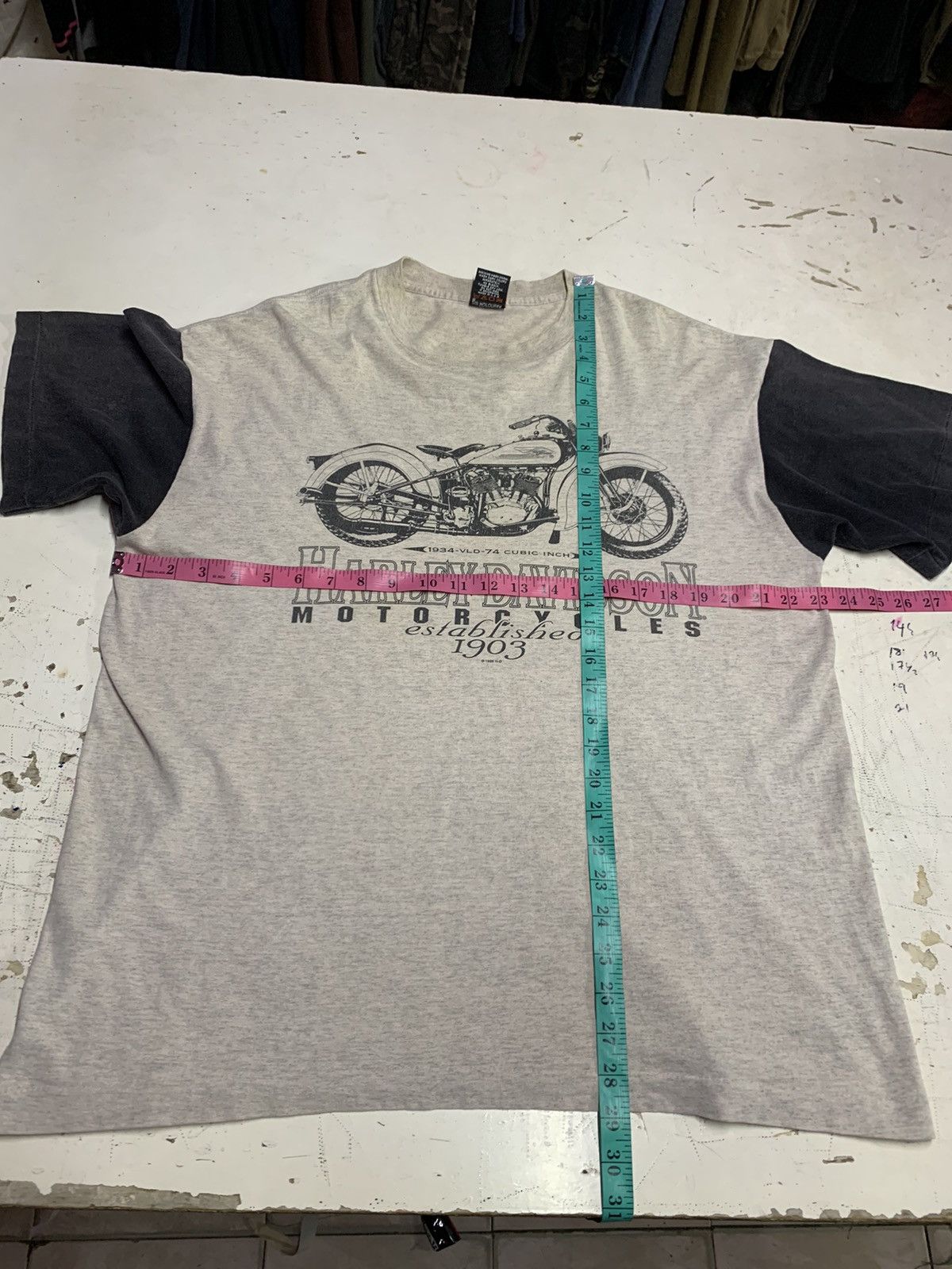 Harley Davidson × Vintage Vtg 1995 Harley Davidson T-shirt 1934 Vld Motorcycle Size US L / EU 52-54 / 3 - 22 Thumbnail