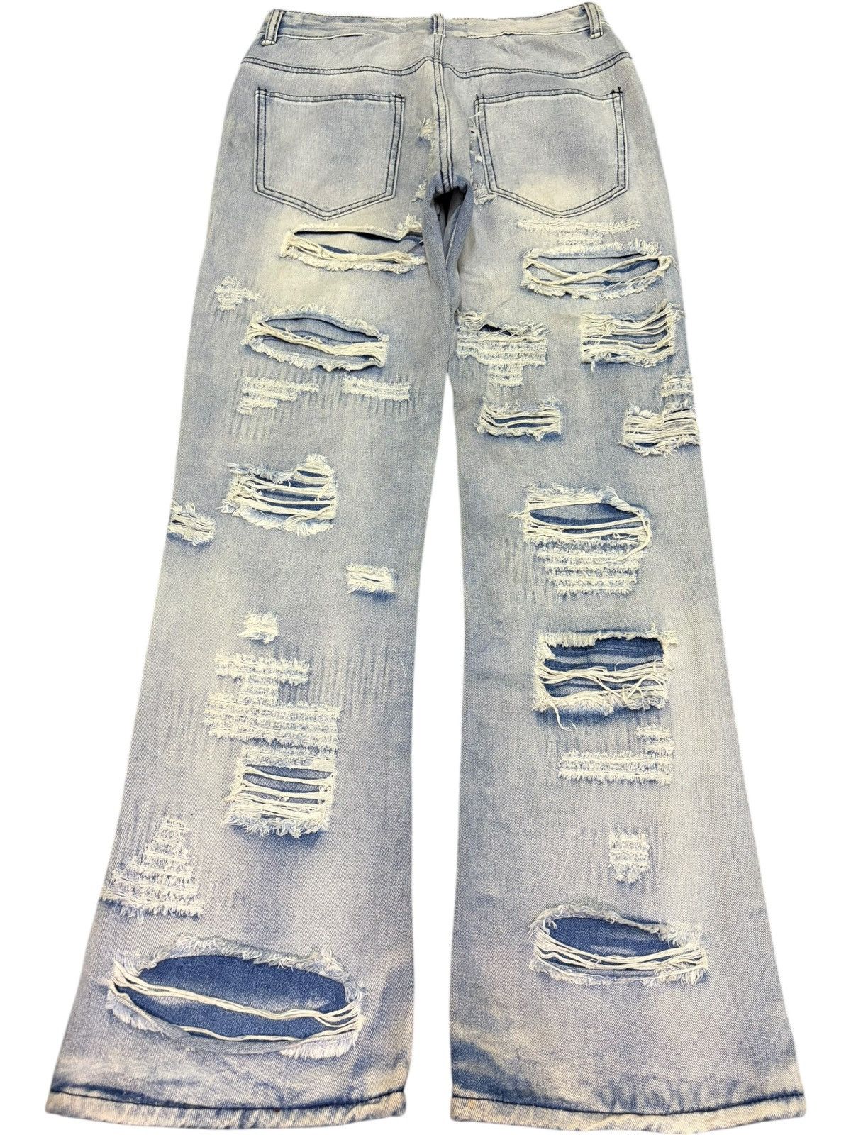 If Six Was Nine Vintage Japanese Brand Heavy Distress Flare Jeans Size US 30 / EU 46 - 2 Thumbnail