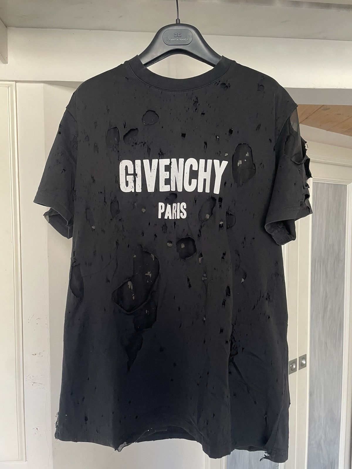 Givenchy T Shirt Givenchy Destroyed Black Grailed