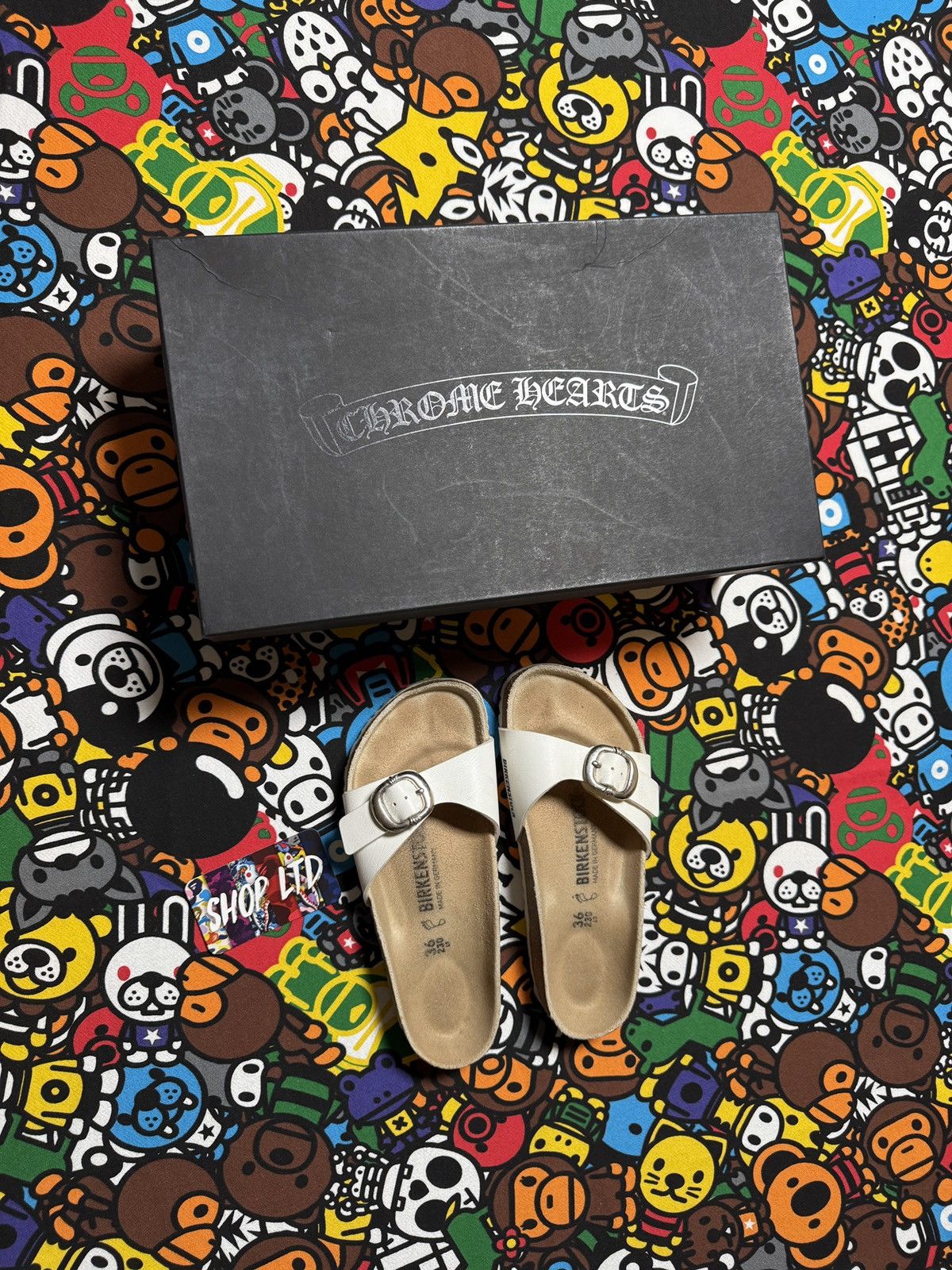 Birkenstock × Chrome Hearts Chrome Hearts X Birkenstock White Leather Gunslinger Sandals Size US 6 / IT 36 - 2 Thumbnail