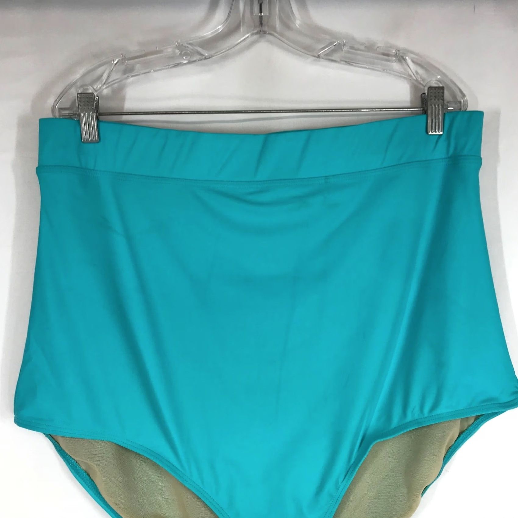 Vintage VINTAGE Cacique Swim High-Waisted Bikini Bottoms 26W Plus Turquoise Teal Full Coverage Womens Size 26" / US 2 / IT 38 - 2 Thumbnail