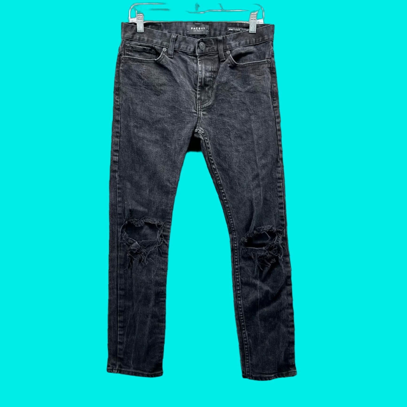Pacsun Pacsun Jeans Men 30x30 Black Denim Skinny Fit Regular Rise Mid 30 Inseam Cotton Denim Button Pockets Brand PacSun Size US 30 / EU 46 - 1 Thumbnail
