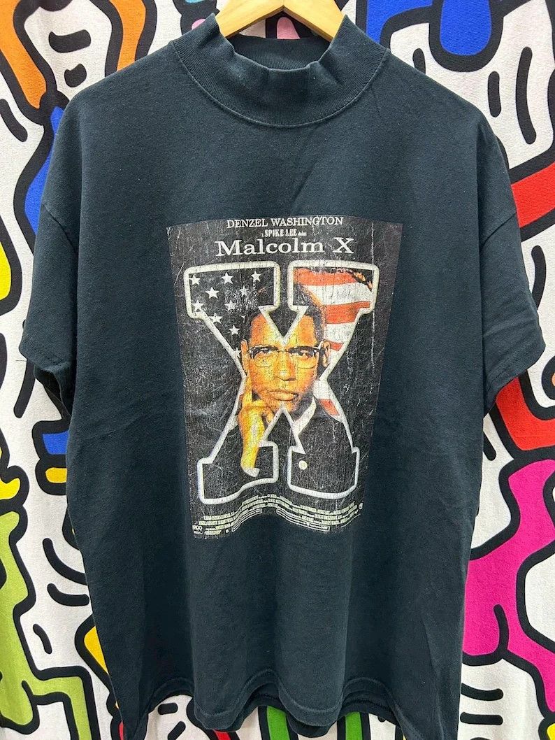 Vintage Vintage 90s Malcolm X Movie Danzel Washington tshirt size XL Size US XL / EU 56 / 4 - 2 Thumbnail