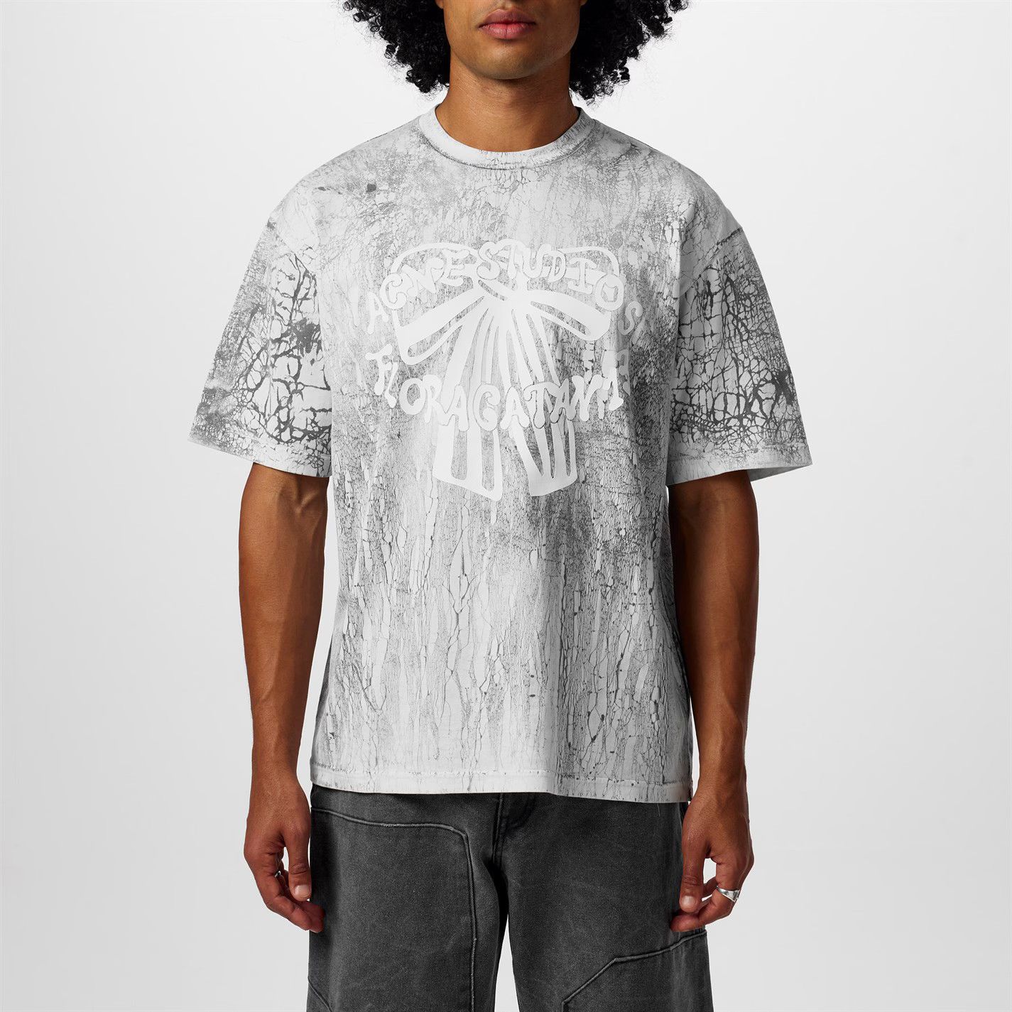 Acne Studios o1g2r1mq0825 Bow T-Shirt in Grey Size US L / EU 52-54 / 3 - 2 Thumbnail