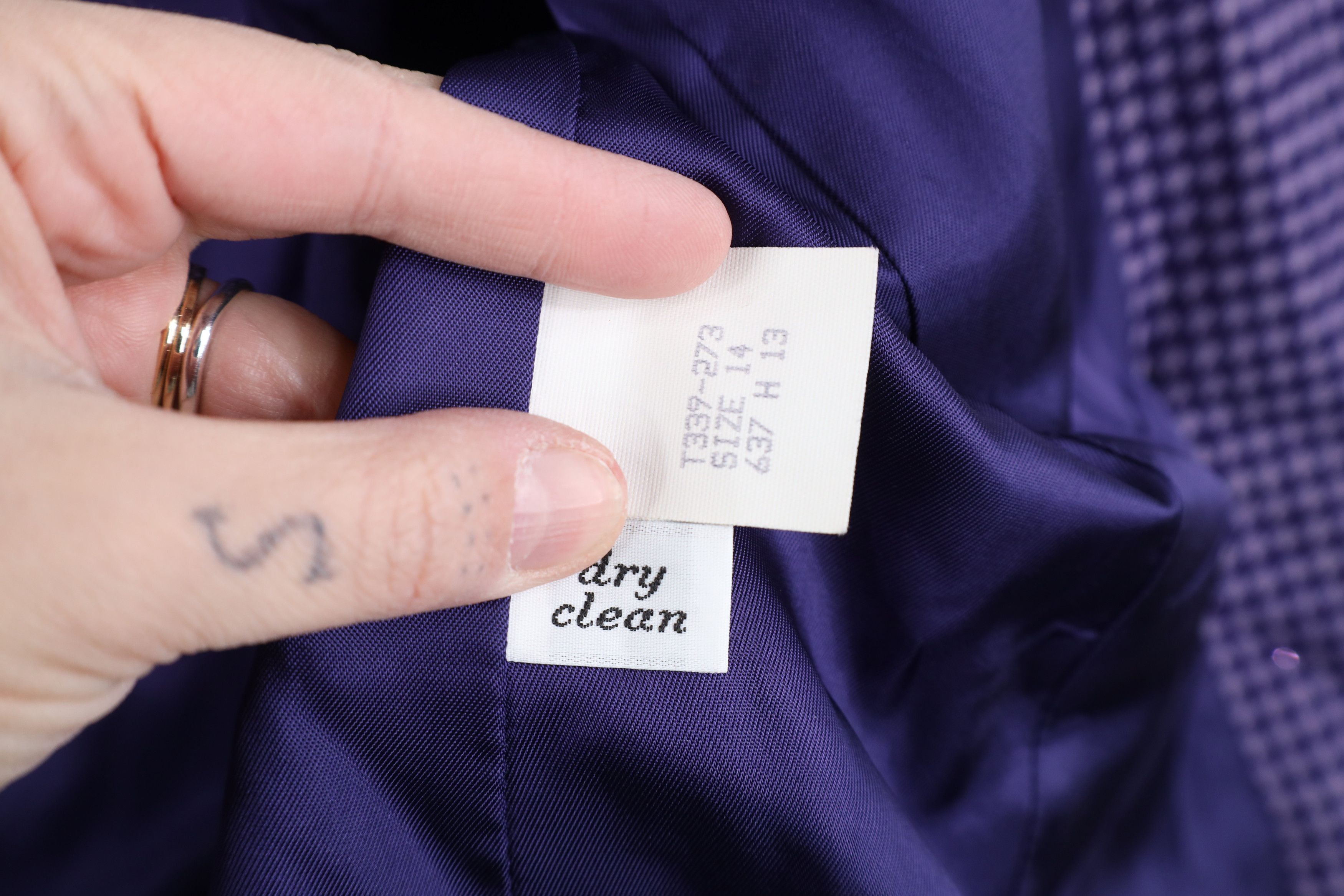 Pendleton Vintage 90s Pendleton Wool Blazer Jacket Purple Houndstooth Size XL / US 12-14 / IT 48-50 - 10 Thumbnail