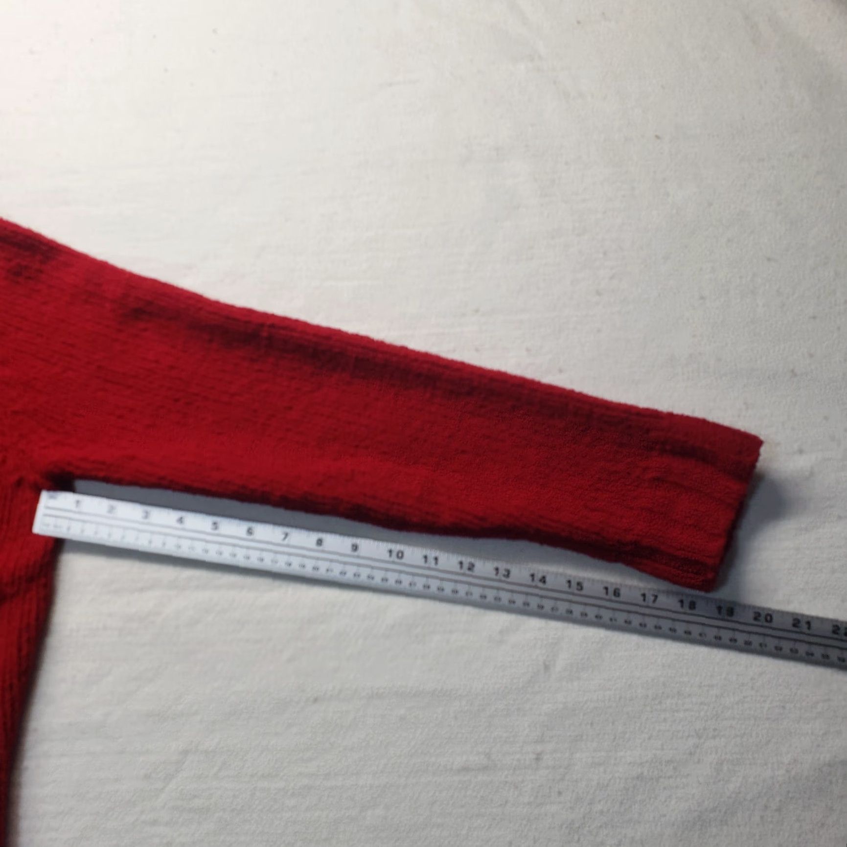 Basic Editions VINTAGE Basic Editions Sweater Shirt Women M Red Solid Cable-Knit V-Neck Pullover 90s Womens Size M / US 6-8 / IT 42-44 - 6 Thumbnail