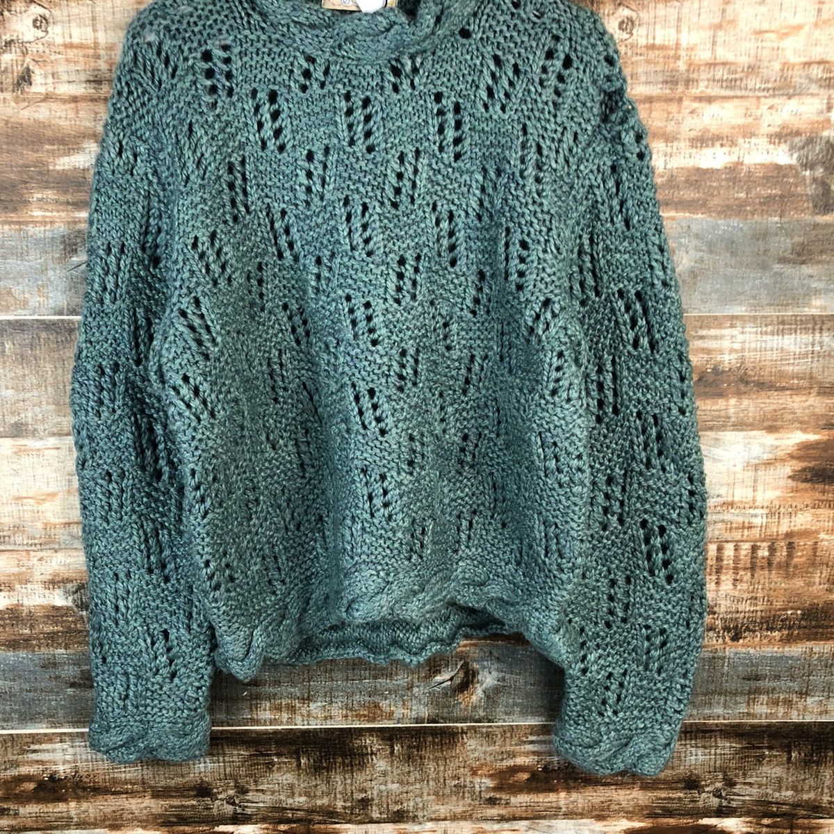 Vintage Japanese Brand crochet vintage Green Knitwear #A1947 Size US M / EU 48-50 / 2 - 3 Thumbnail