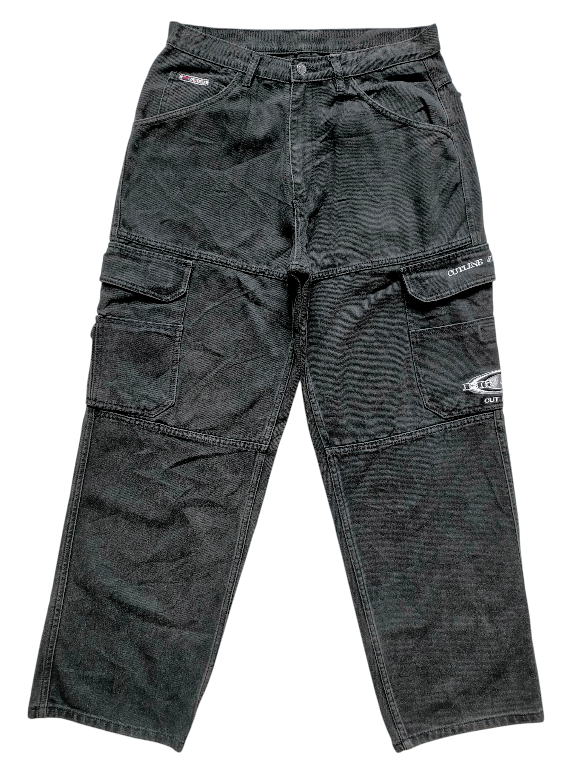 JNCO CUT LINE Jeans Cargo Multipocket Baggy Skater Jeans Size US 32 / EU 48 - 1 Thumbnail