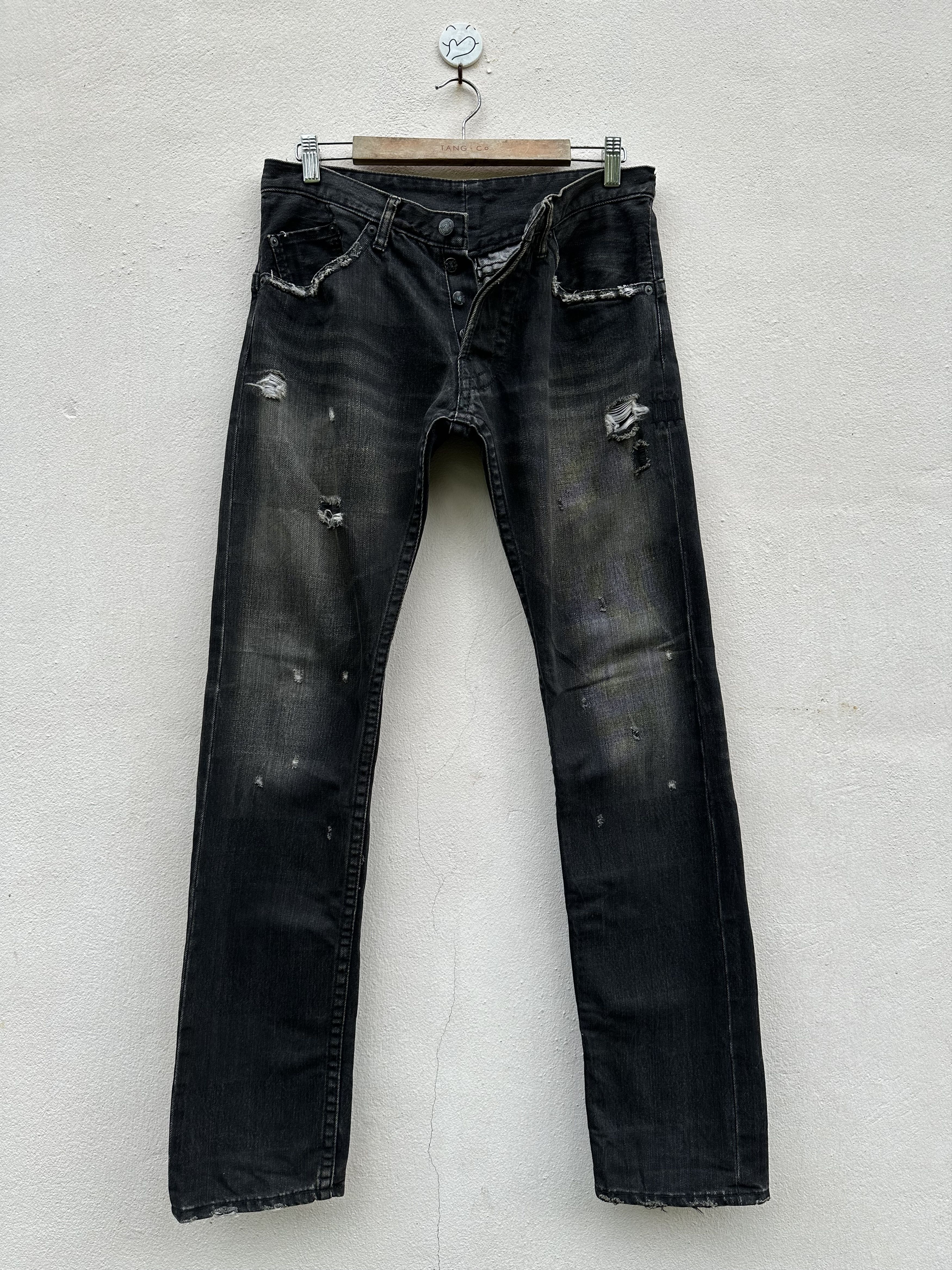 Yasuyuki Ishii Vintage Japanese Brand Troiso Distressed Flare Denim Jeans Size US 32 / EU 48 - 3 Thumbnail