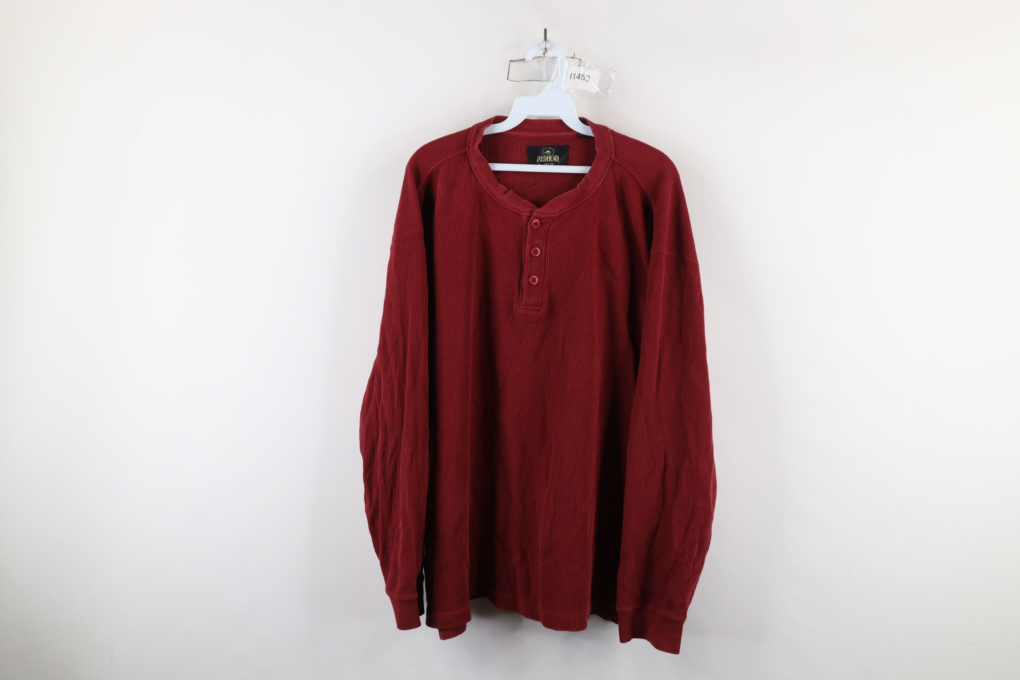 Vintage Vintage 90s Streetwear Thermal Waffle Knit Henley T-Shirt Size US L / EU 52-54 / 3 - 1 Thumbnail
