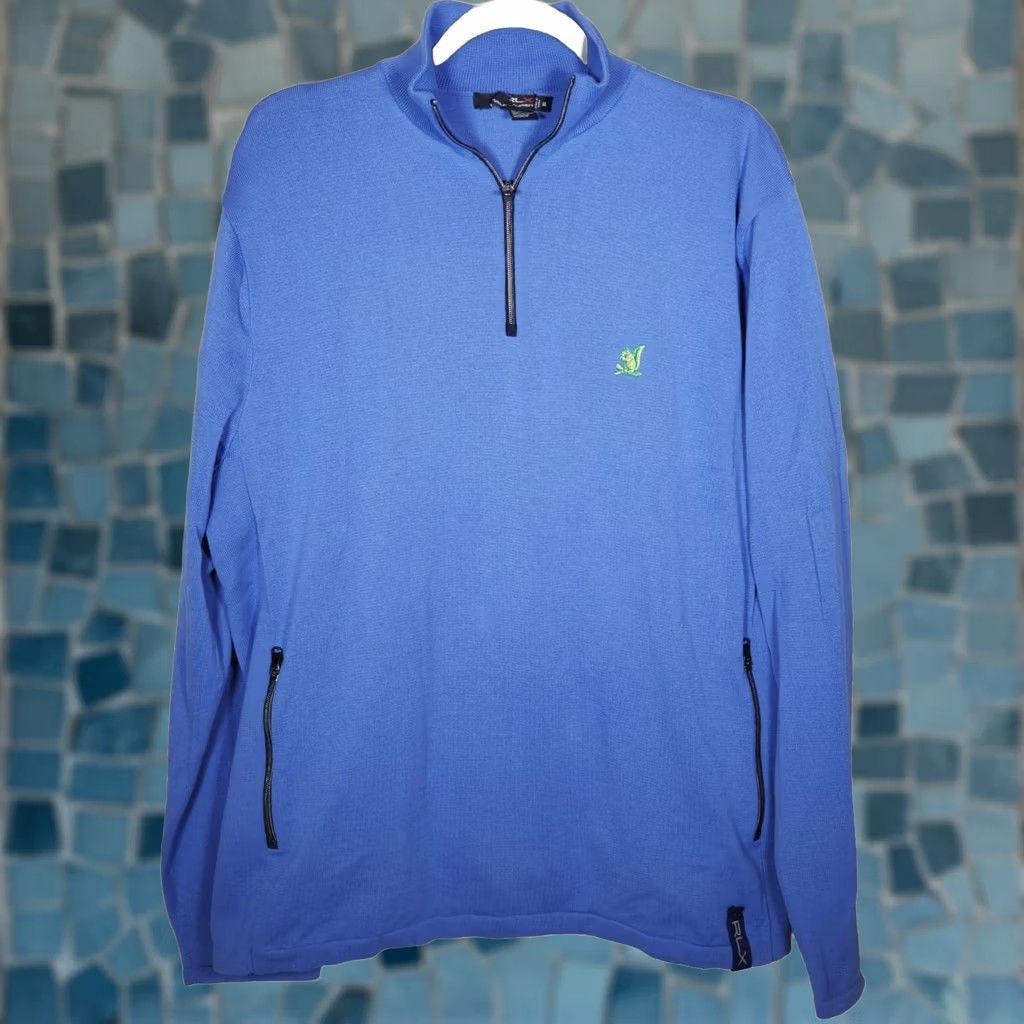 RLX Ralph Lauren VINTAGE? No. The Country Club RLX 1/4 Zip Blue Pullover Golf Mens 2XL RLX Ralph Lauren Size US XXL / EU 58 / 5 - 1 Thumbnail