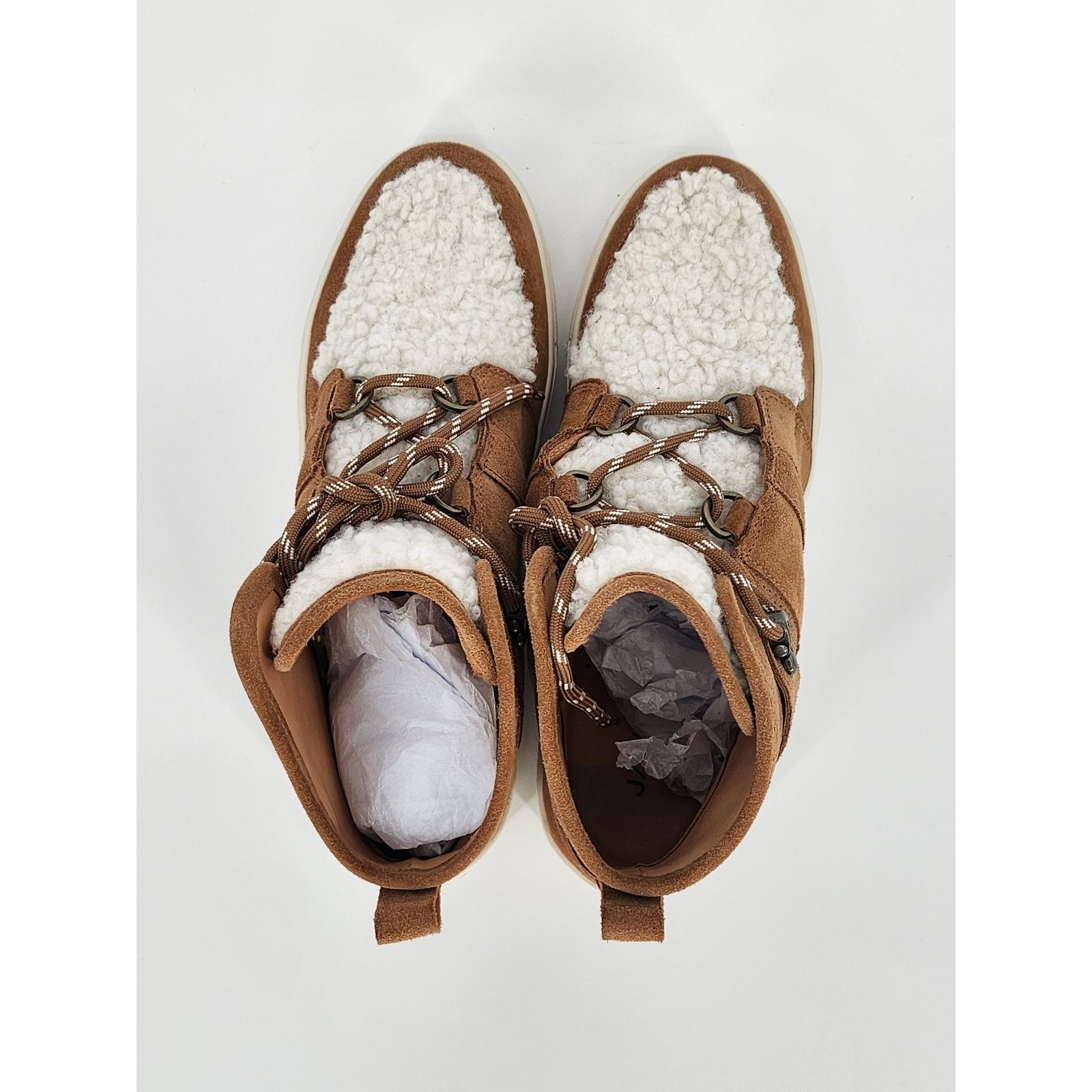 J/Slides J/Slides High-Top Faux Shearling & Suede Sneakers Size 8.5 Size US 8.5 / IT 38.5 - 5 Thumbnail