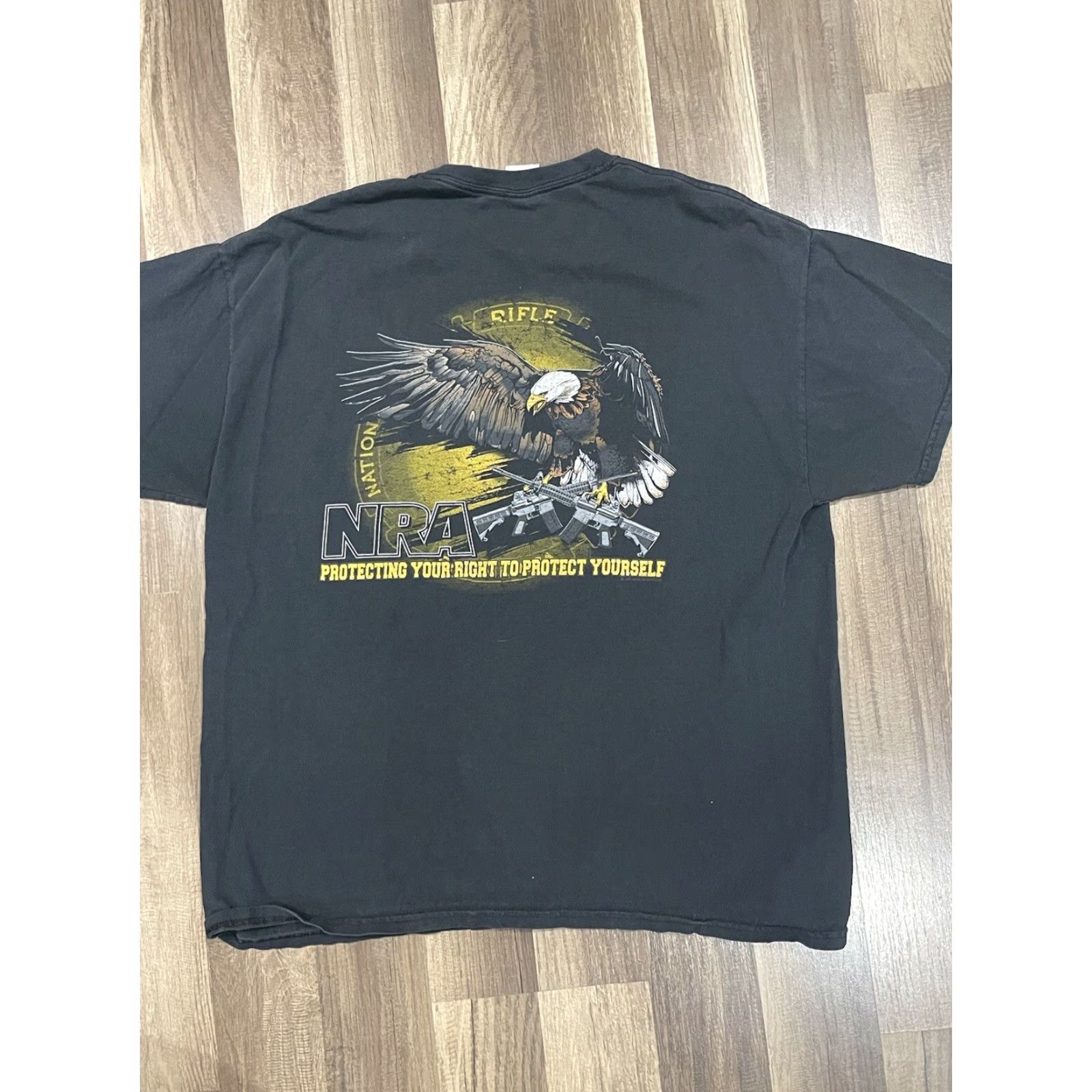 Vintage NRA T-Shirt Black XL Men/Adult Eagle Military Guns Shirt Size US XL / EU 56 / 4 - 4 Thumbnail