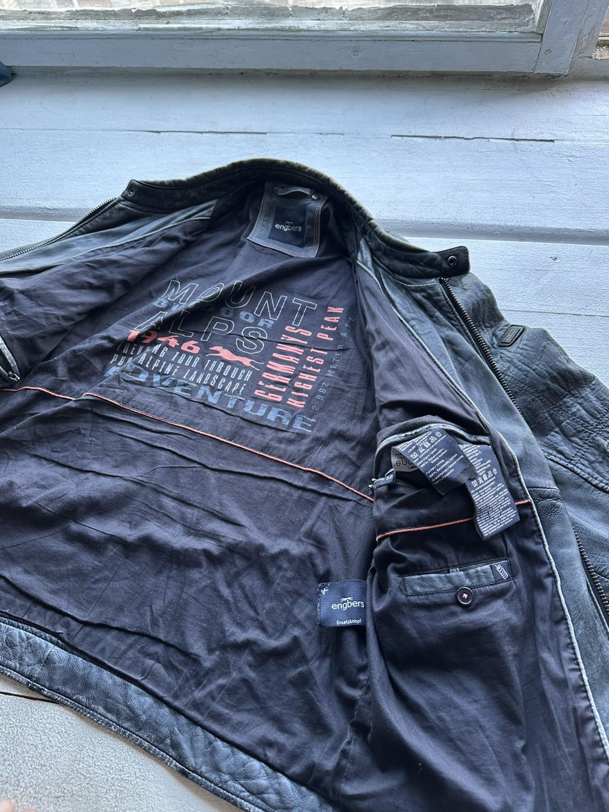 Other 🚨VNTG LEATHER JACKET AVANT GARDE ASYMMETRICAL BLACK MOTO Size US L / EU 52-54 / 3 - 11 Thumbnail