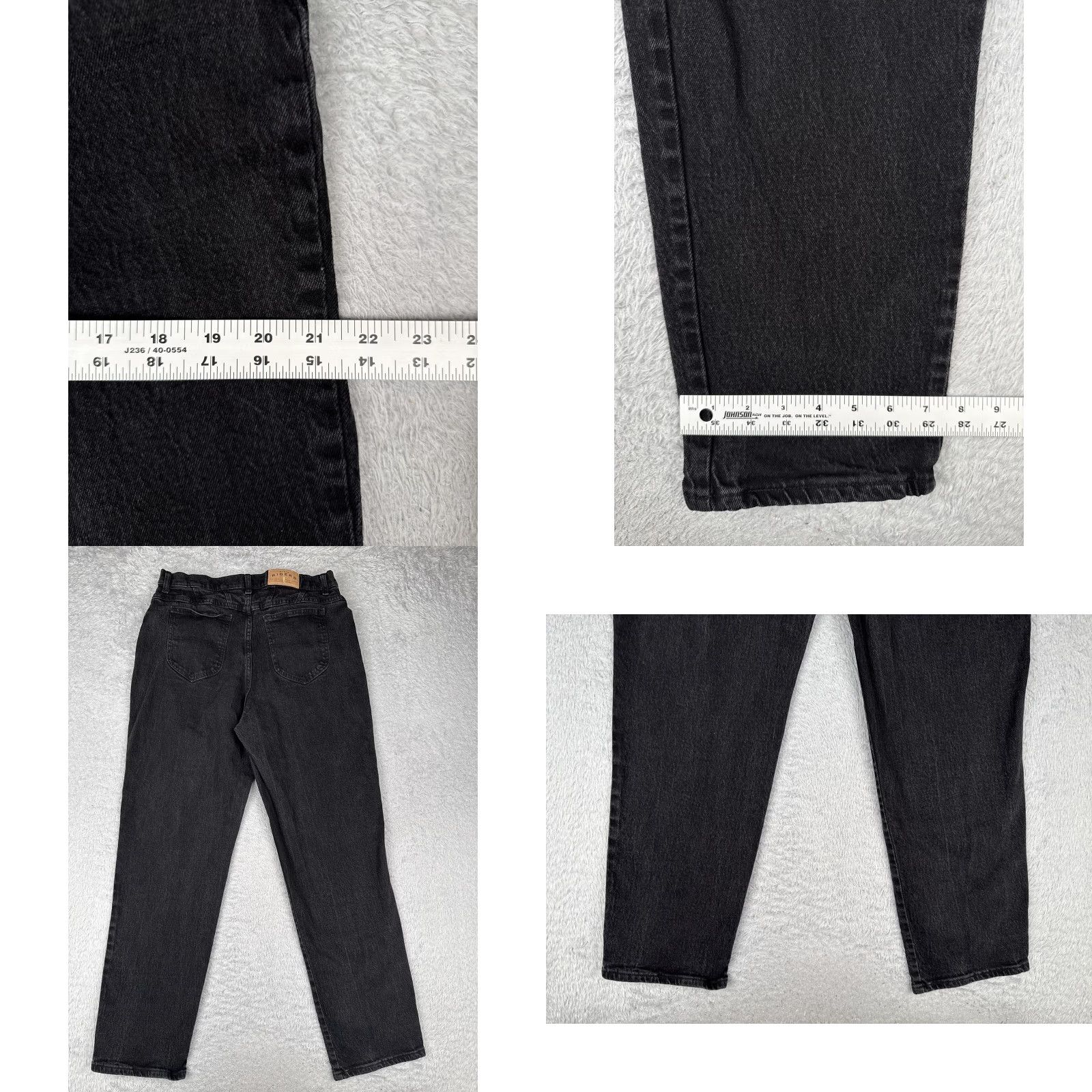 Lee Riders by Lee Jeans Womens Black Tapered Leg High Rise 32x30 Denim Stretch 5-Pocket ZIP Button Size 38" / US 16 / IT 52 - 9 Thumbnail