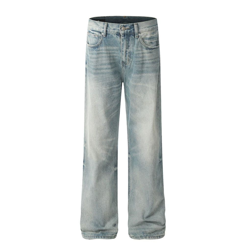 Vintage American men's straight gradient distressed washed jeans Size US 32 / EU 48 - 1 Thumbnail