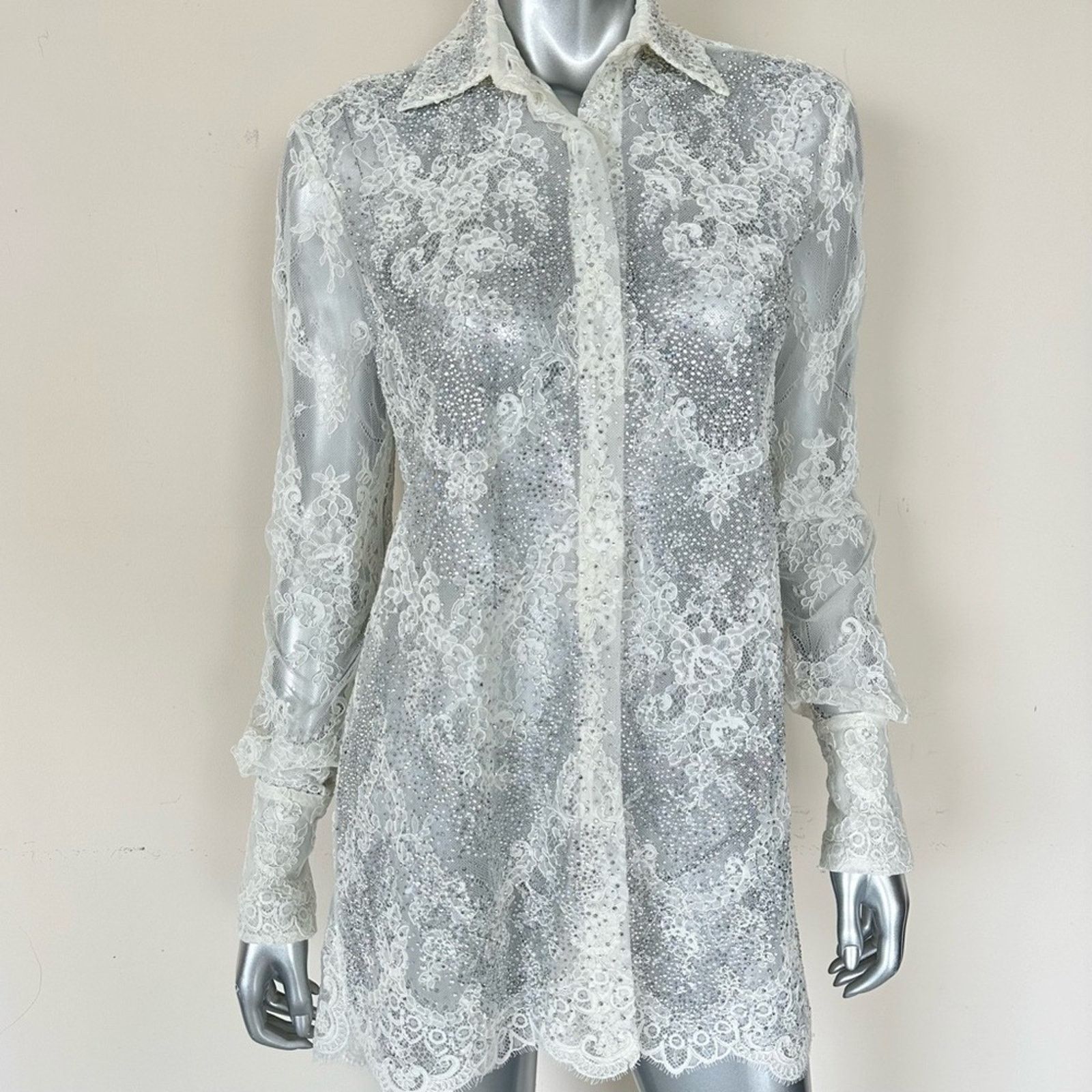 Ermanno Scervino NEW!!! Ermanno Scervino blouse 40IT or 4 US Retail 1650$ Size S / US 4 / IT 40 - 1 Thumbnail