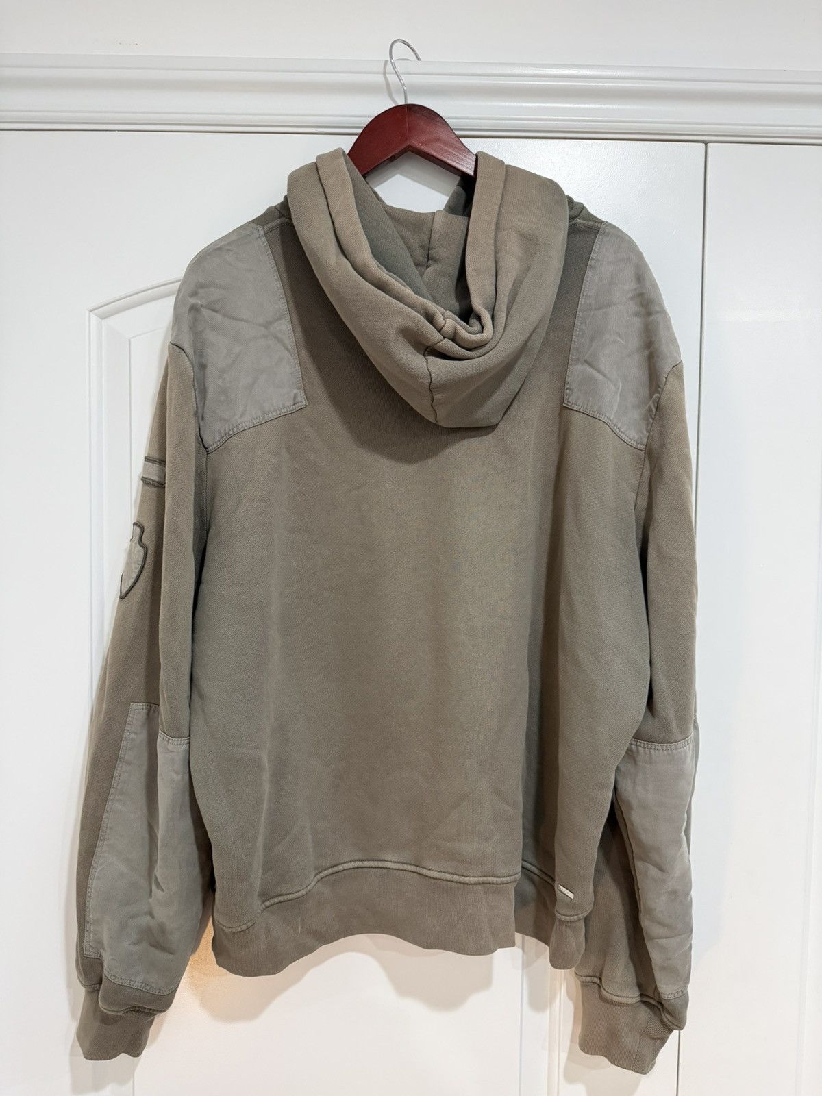 Amiri Amiri Military Green Cotton Knit Patched Detail Hoodie Size US L / EU 52-54 / 3 - 5 Thumbnail