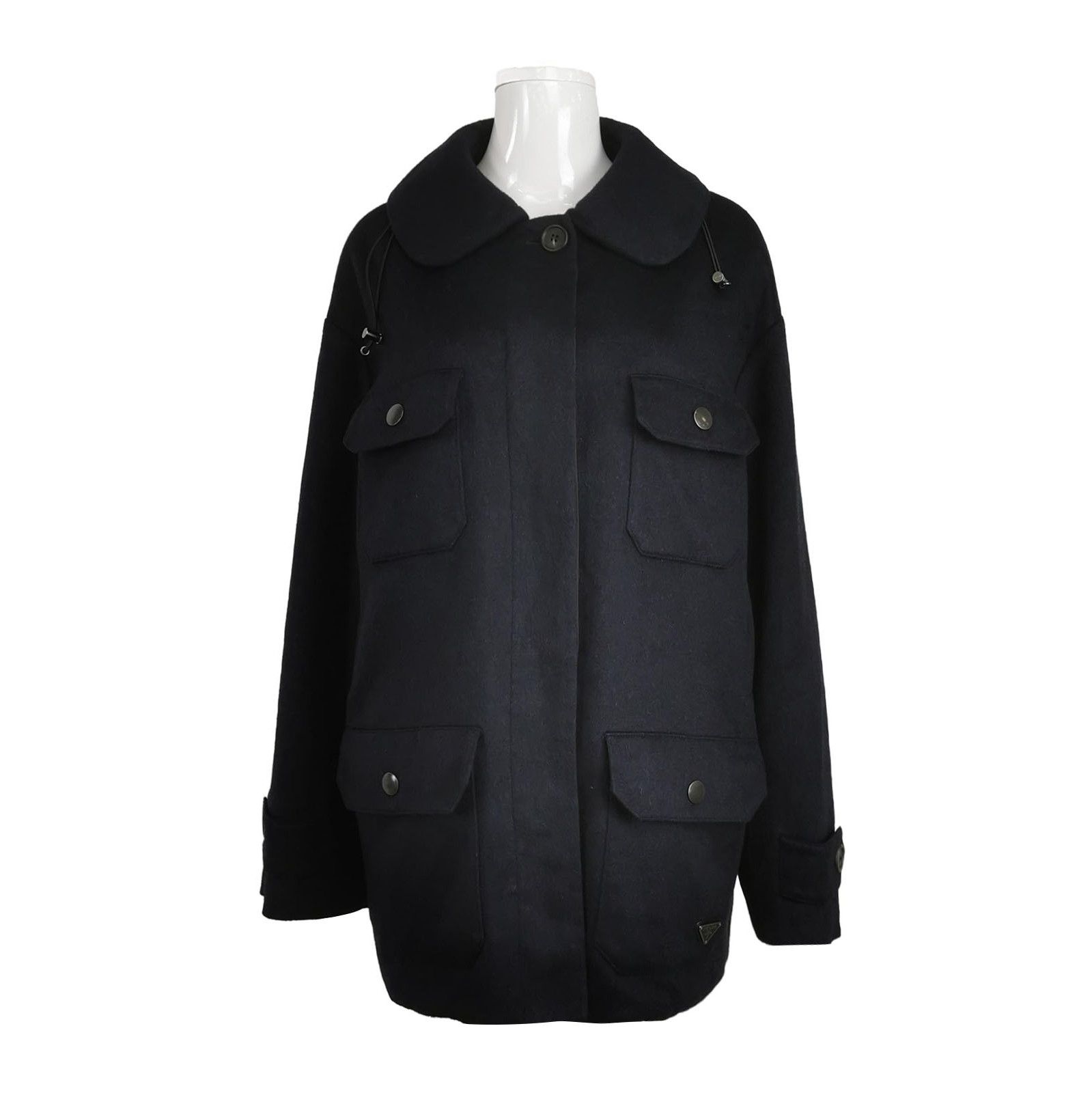 Prada Cashmere Hooded Jacket in Navy 0079